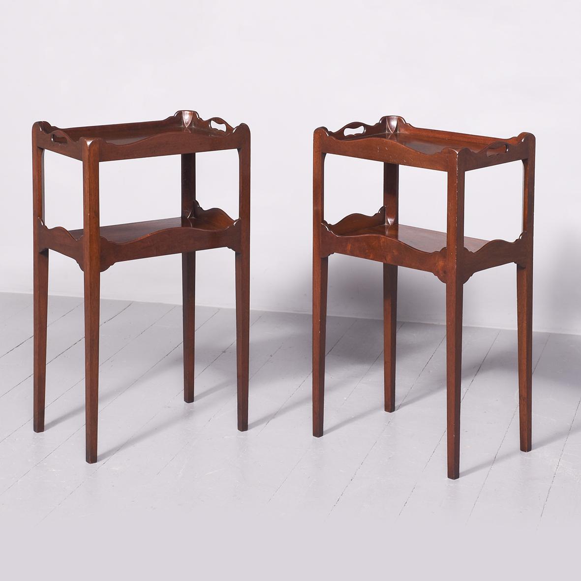 Pair of George III Style Two Tier Tables c.1920 (1 of 11)