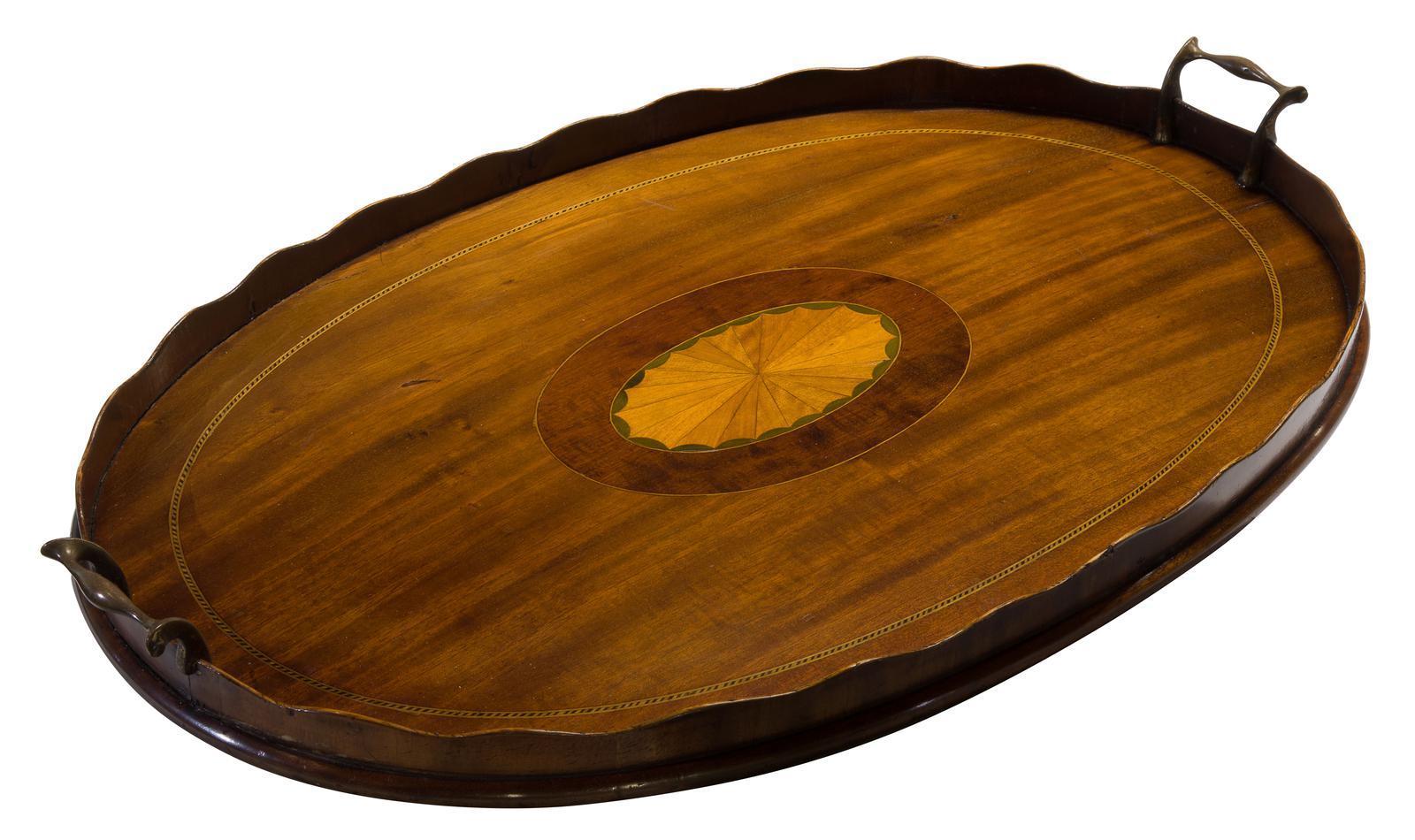A Pretty 19th Century Tray With Wavy Surround (1 of 5) A Pretty 19th Century Tray With Wavy Surround (1 of 5)