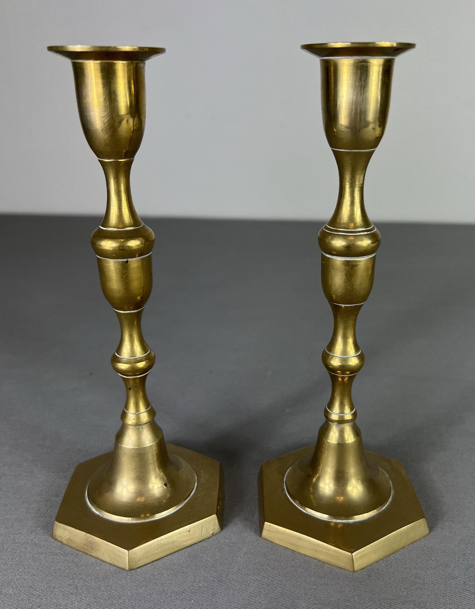 Pair of French Vintage Brass Candlesticks (1 of 9)