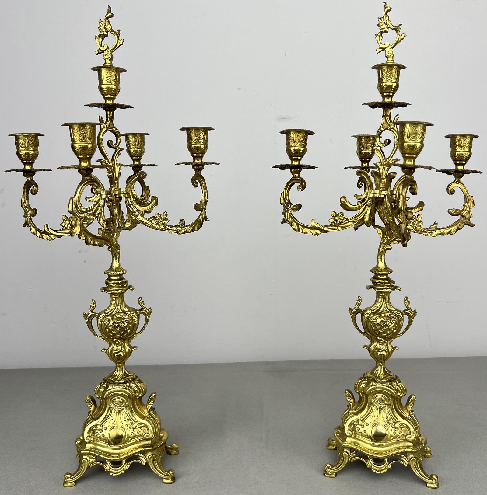 Pair of Candelabras Vintage Brass 5 Arm Candle Holders (1 of 14) Pair of Candelabras Vintage Brass 5 Arm Candle Holders (1 of 14)