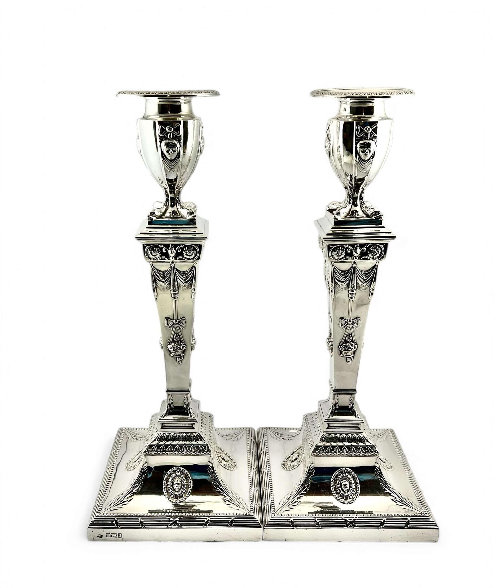 Edwardian Antique Silver Candlesticks, Sheffield 1906 (1 of 12)