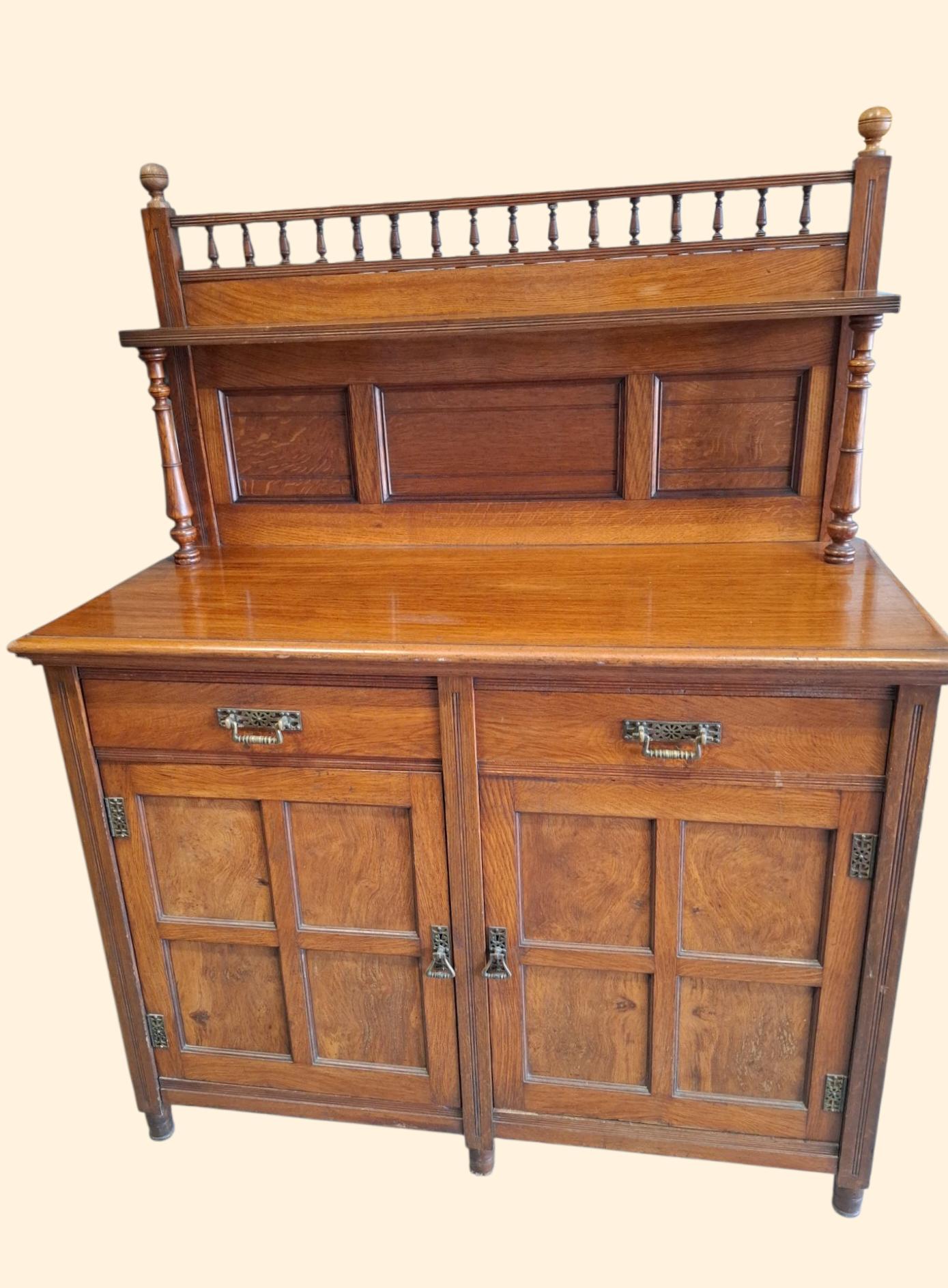 Victorian Oak Chiffonier Sideboard by Thomas Edwards (1 of 3)