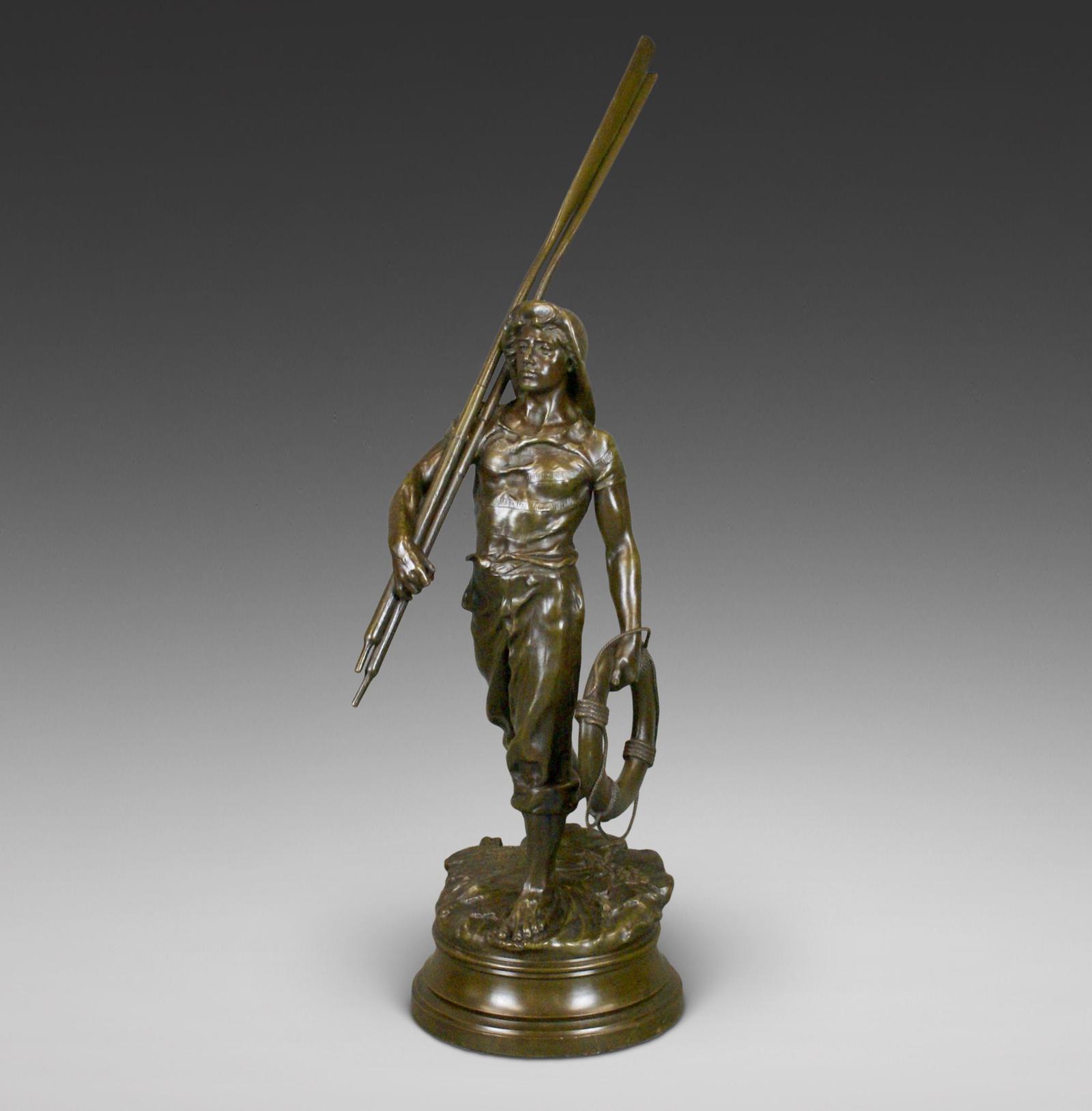 19th Century French Bronze Figure of a Boatman (1 of 7)
