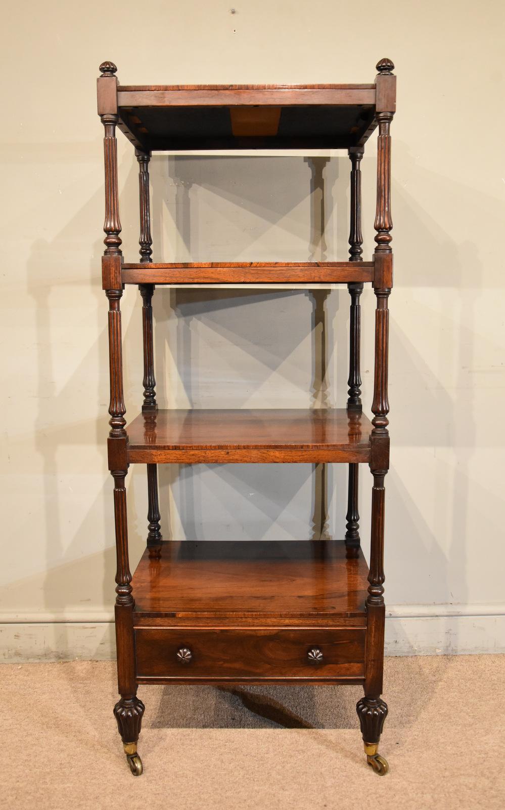 George IV Rosewood Four Tier Whatnot (1 of 6)