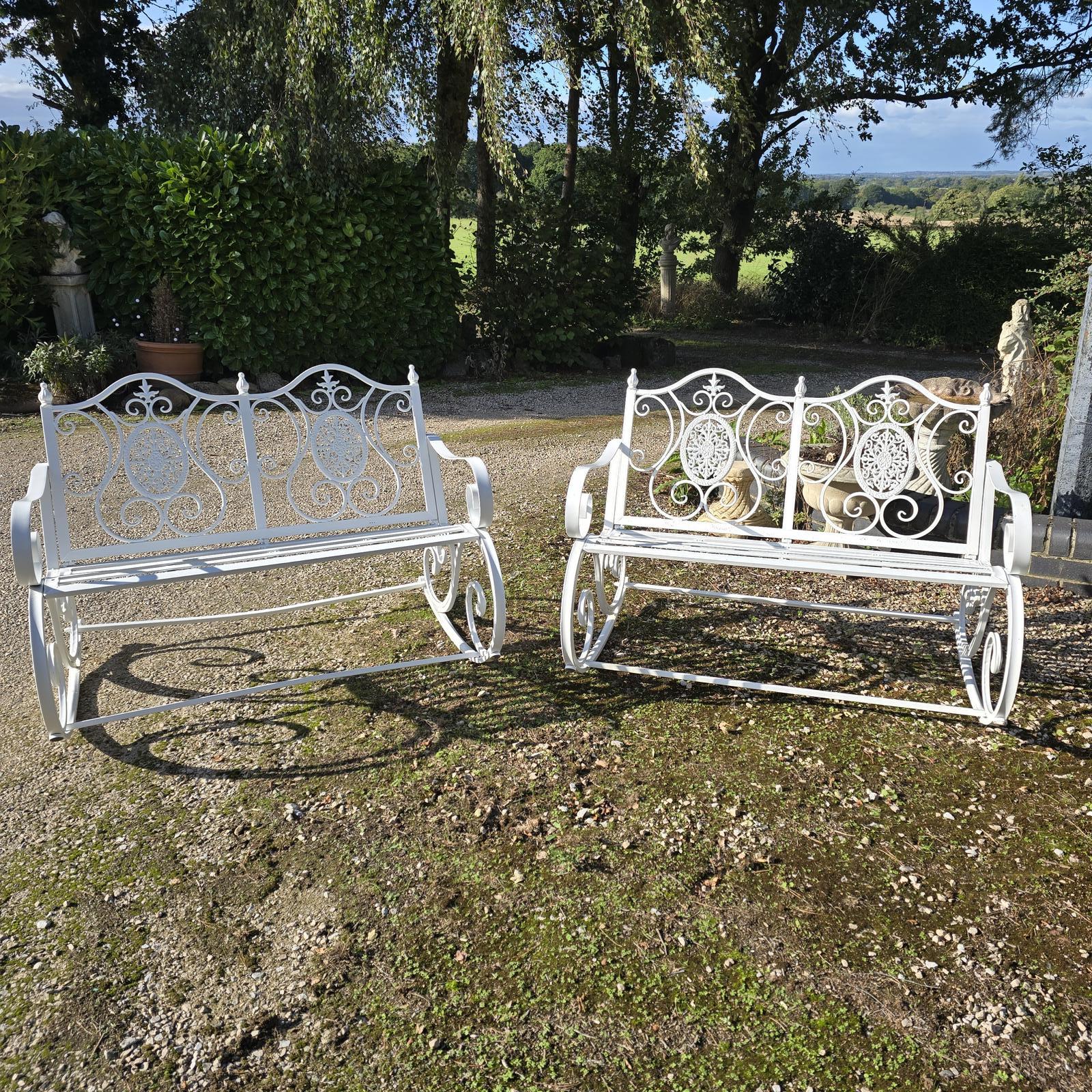 Super Pair Restored Iron Rocking Benches (1 of 18) Super Pair Restored Iron Rocking Benches (1 of 18)