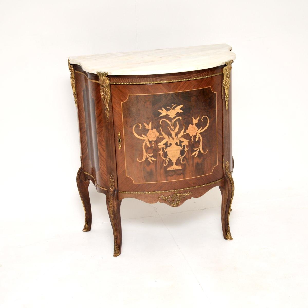Antique French Inlaid Marquetry Marble Top Cabinet (1 of 11) Antique French Inlaid Marquetry Marble Top Cabinet (1 of 11)