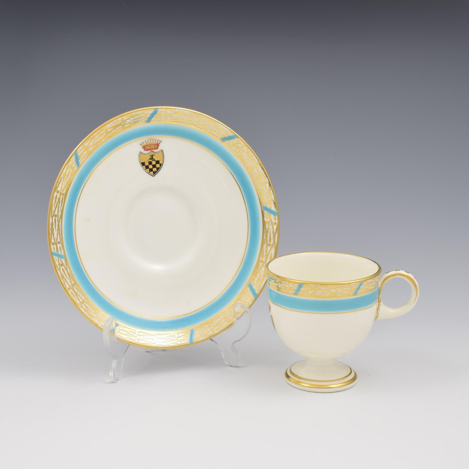 Royal Worcester Porcelain Armorial Pedestal Cup & Saucer Spanish Coronet (1 of 10) Royal Worcester Porcelain Armorial Pedestal Cup & Saucer Spanish Coronet (1 of 10)