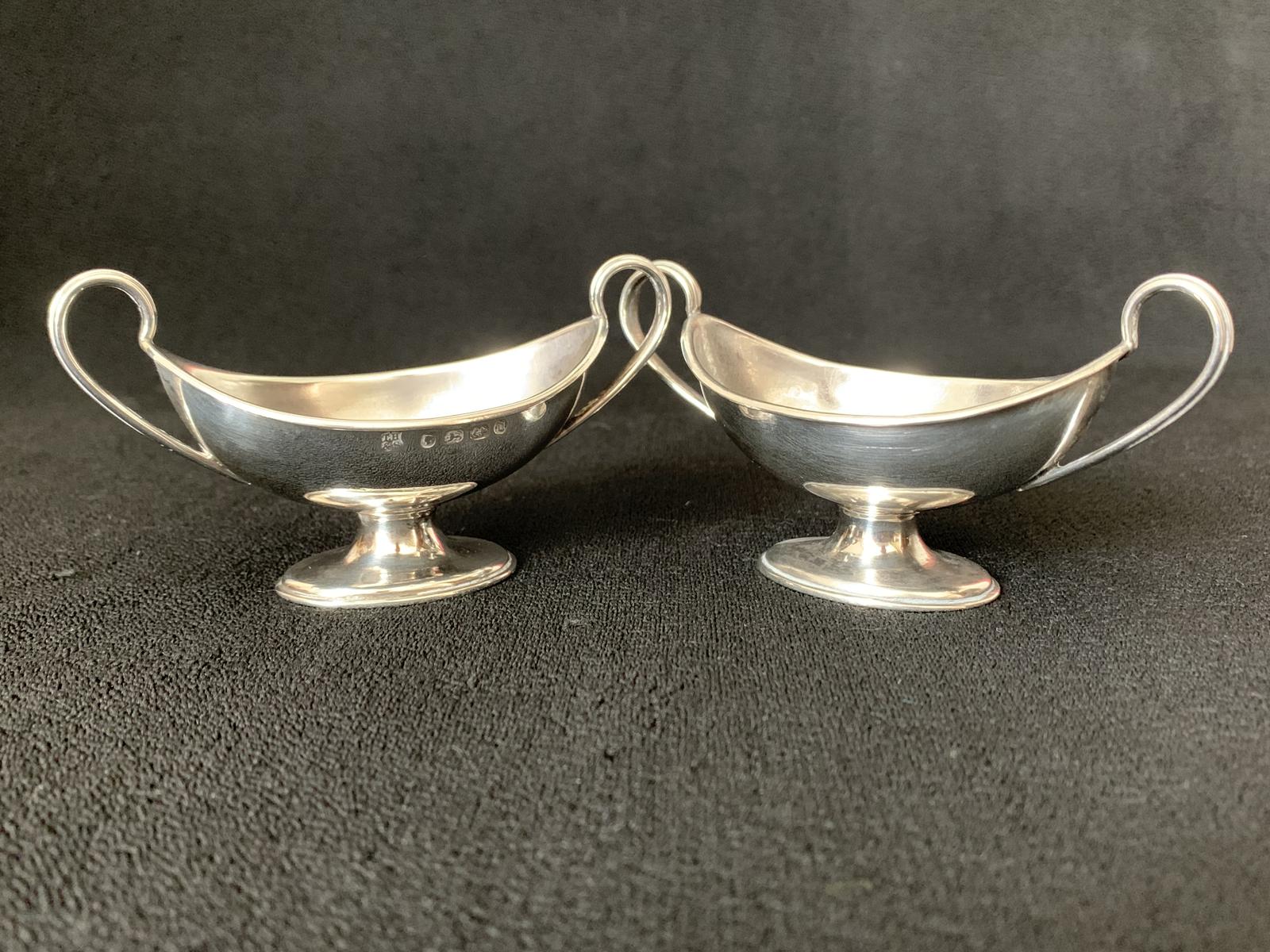 Pair of Solid Silver Victorian Pedestal Salts 1878 (1 of 4)