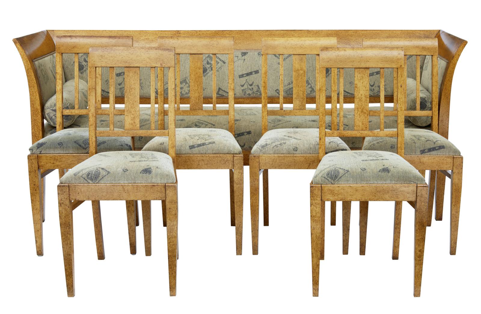 Late 19th Century 7 Piece Burr Birch Living Room Suite (1 of 14)