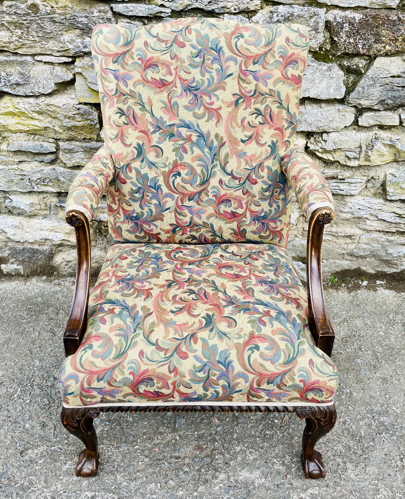 Antique Mahogany Framed Open Armchair (1 of 17) Antique Mahogany Framed Open Armchair (1 of 17)