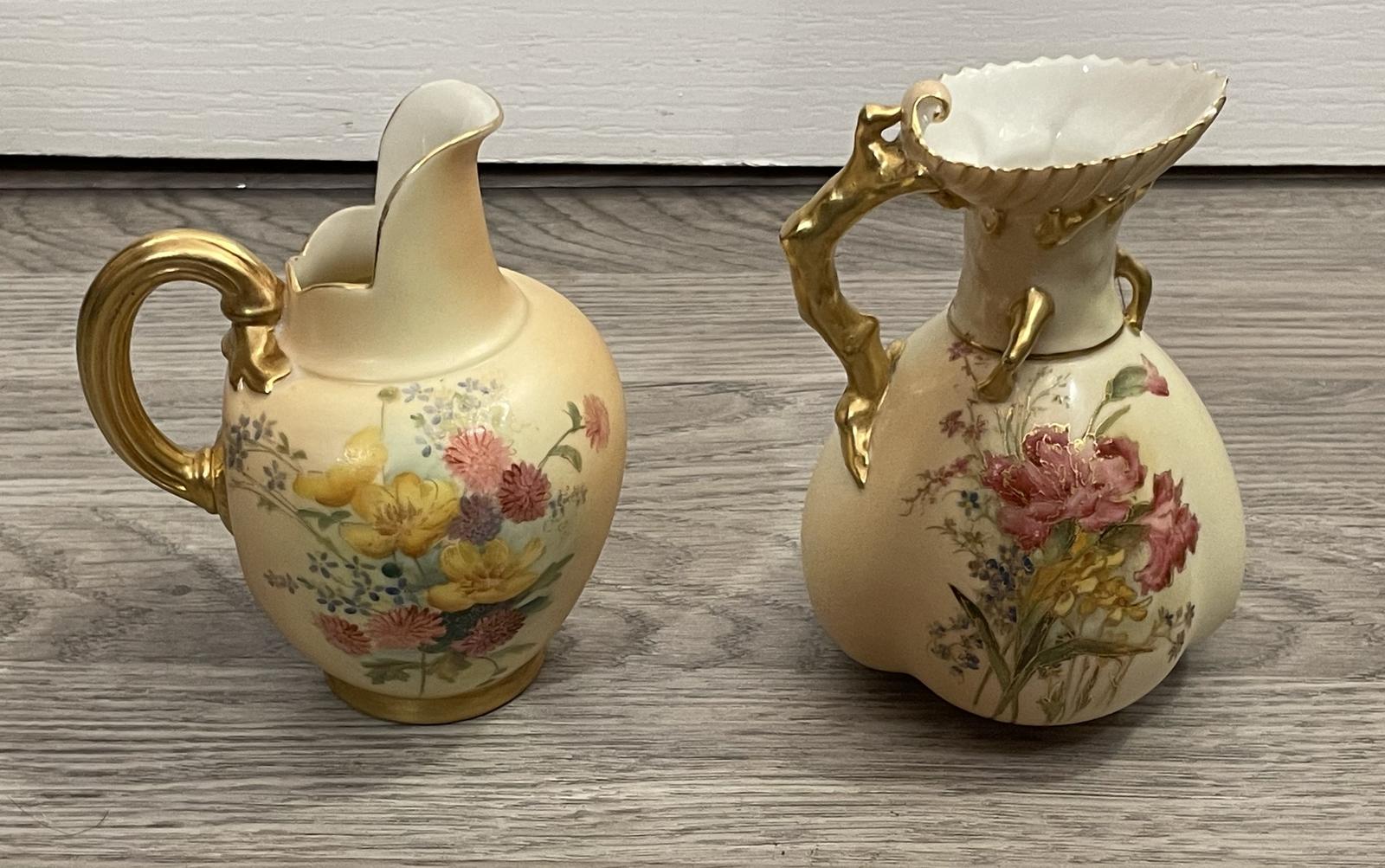 Two Blush Ivory Royal Worcester Jugs (1 of 11)