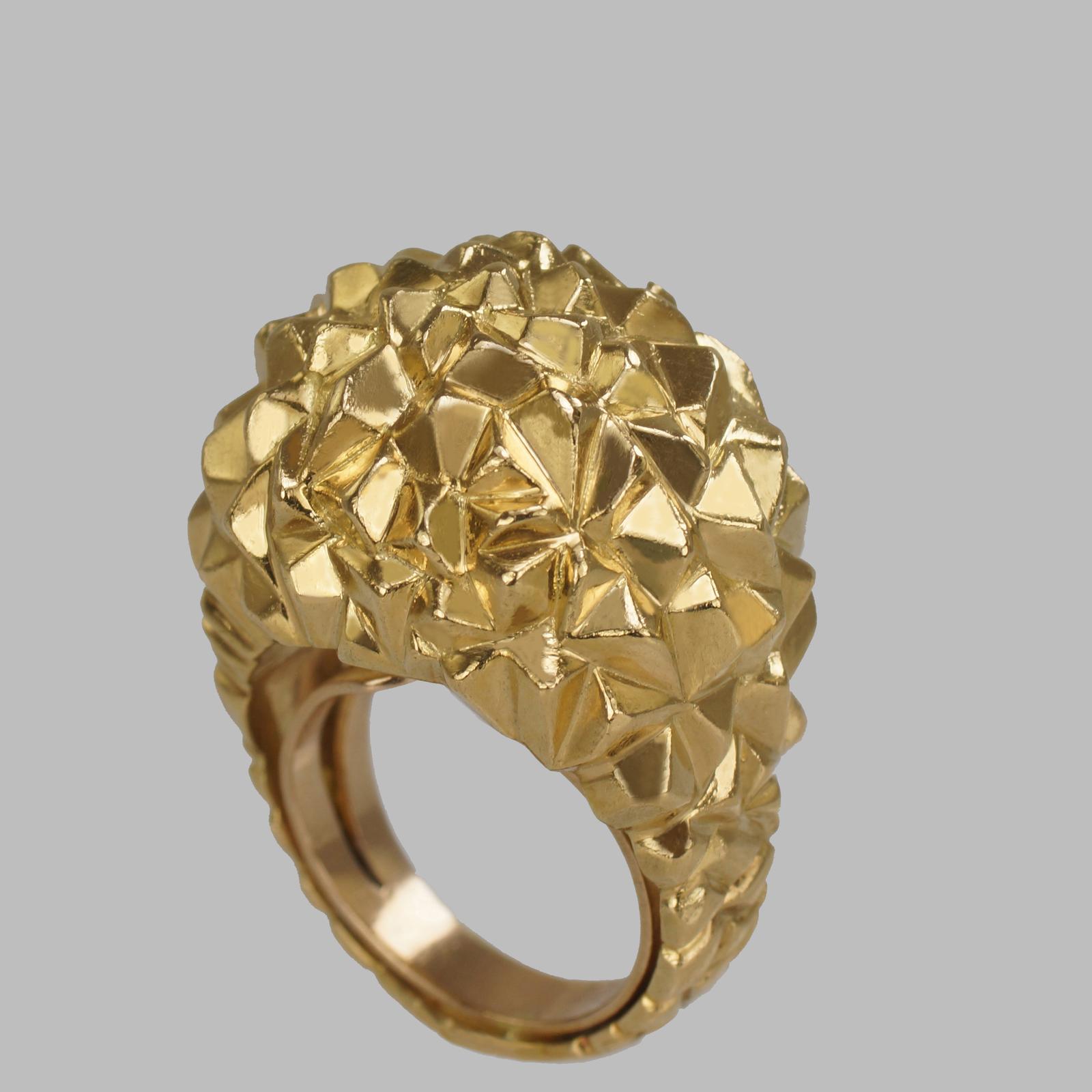 Exquisite Vintage Kutchinsky Bombé Ring – 18ct Gold – London 1967 UK Ring Size I (adjustable up to S) (1 of 17)