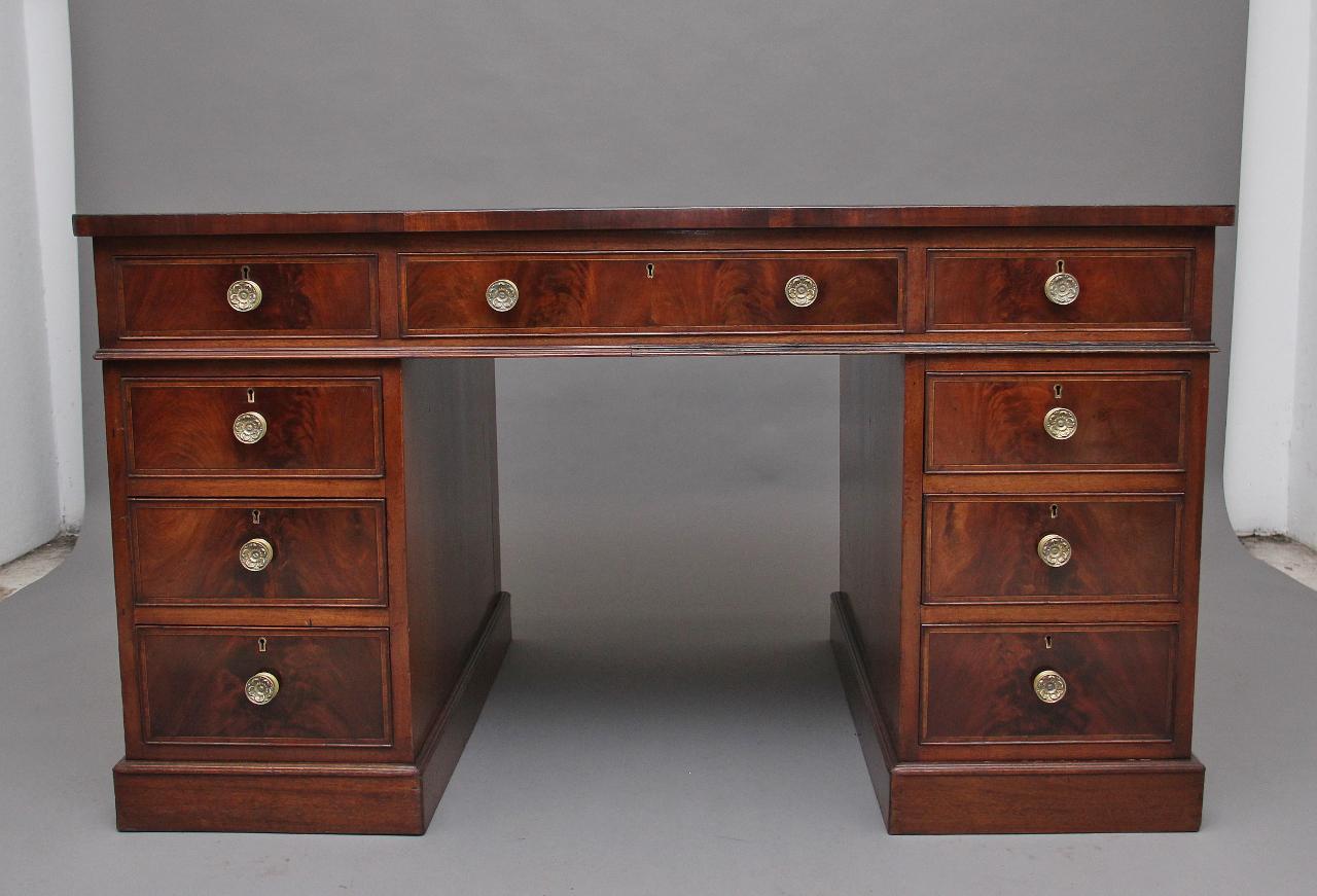 Early 20th Century Mahogany Partners Desk (1 of 13) Early 20th Century Mahogany Partners Desk (1 of 13)