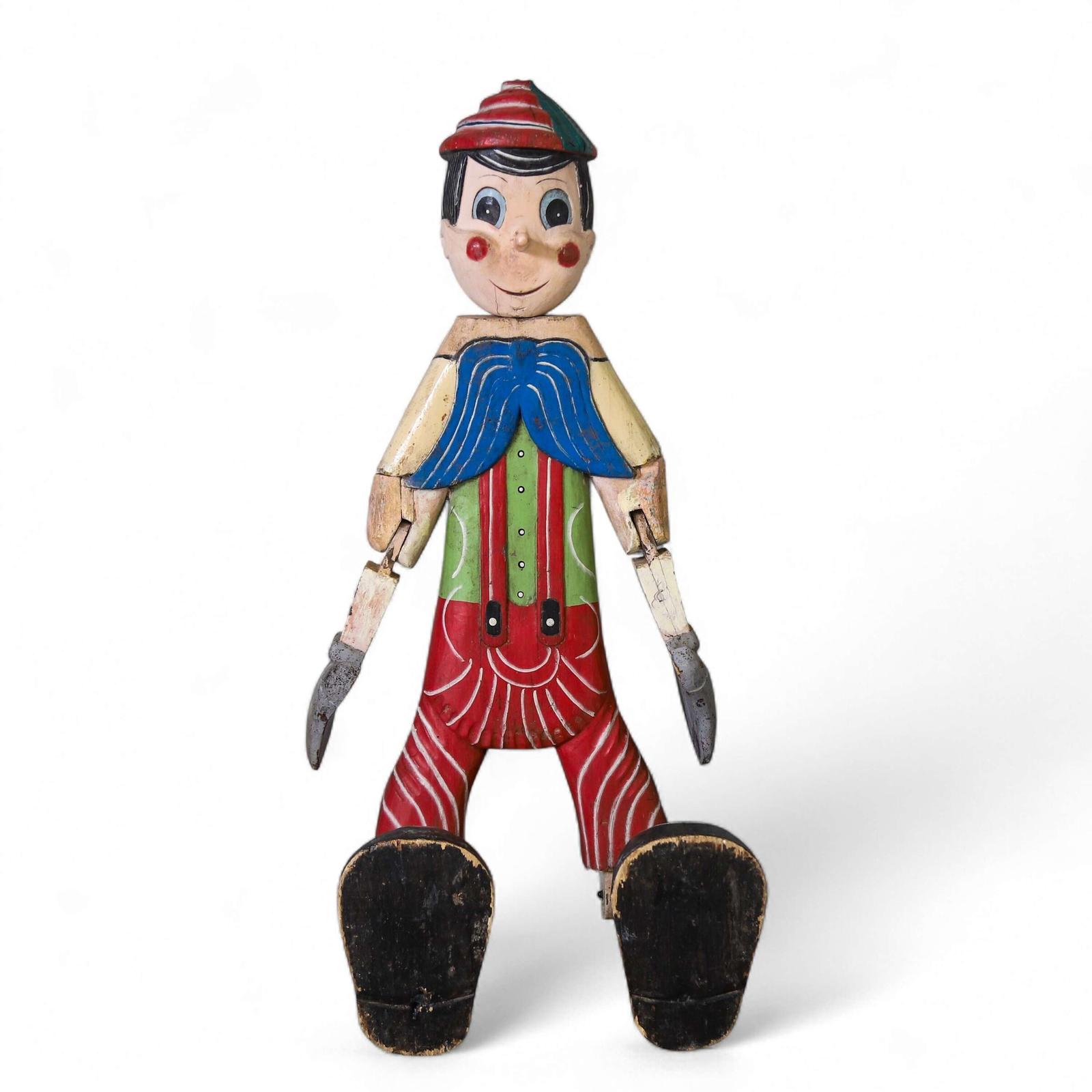 Rare 1930s Fairground Wooden & Hand‑Painted Model of Pinocchio (1 of 11)