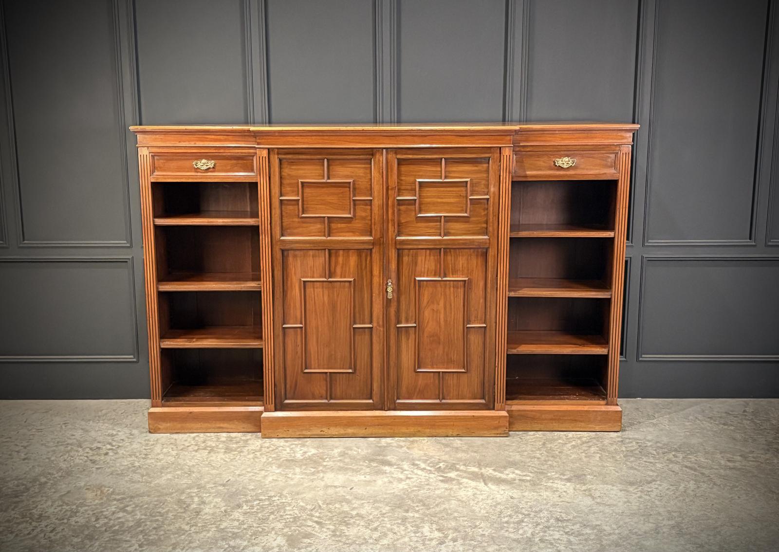 Large Breakfront Walnut Bookcase by Maple & Co (1 of 12)