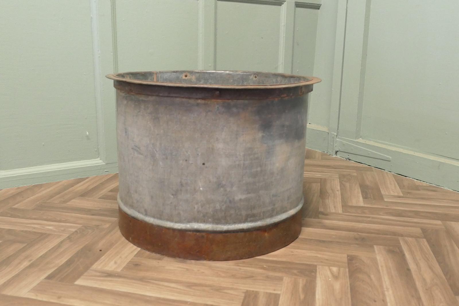 Large Galvanised Steel & Iron Cauldron Log Bin (1 of 5)