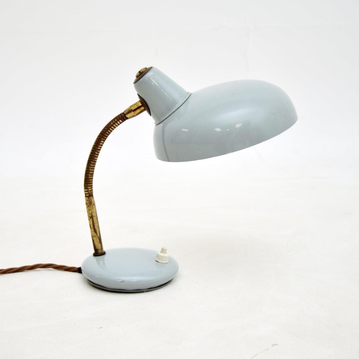 Vintage French Enamelled Tole & Brass Desk Lamp (1 of 9) Vintage French Enamelled Tole & Brass Desk Lamp (1 of 9)