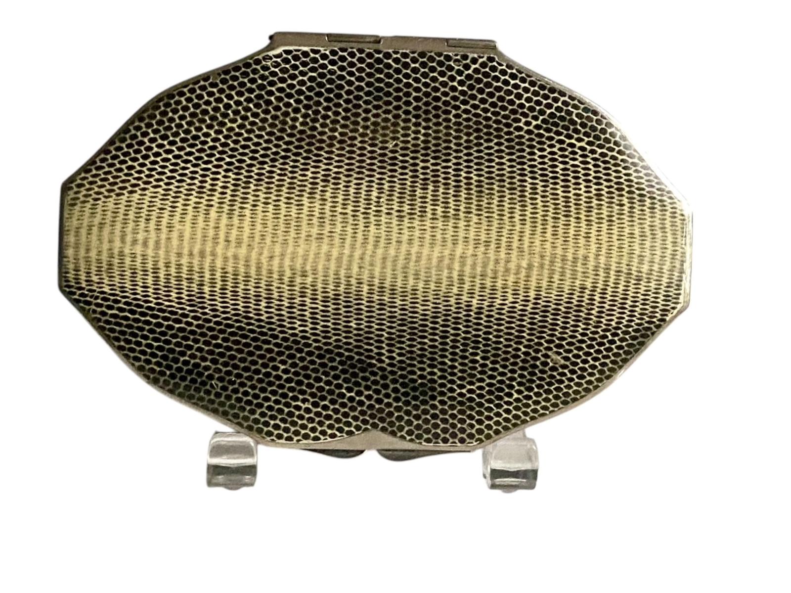 Art Deco Rowenta Faux Snakeskin Enamel Powder Compact c.1930 (1 of 4)