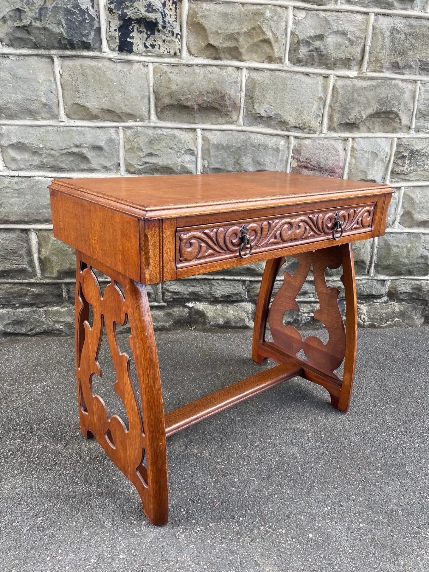 Antique Oak Single Draw Side Tables (1 of 11)