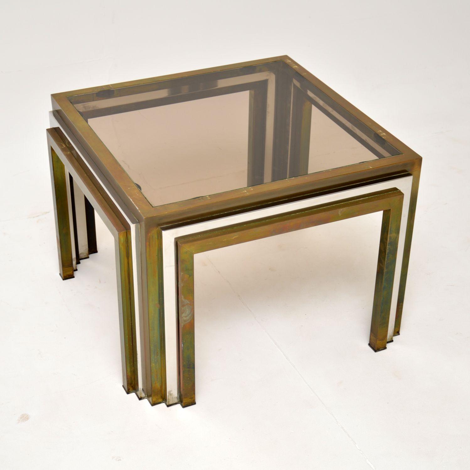 1970's Vintage Italian Chrome & Brass Coffee / Side Table (1 of 8) 1970's Vintage Italian Chrome & Brass Coffee / Side Table (1 of 8)