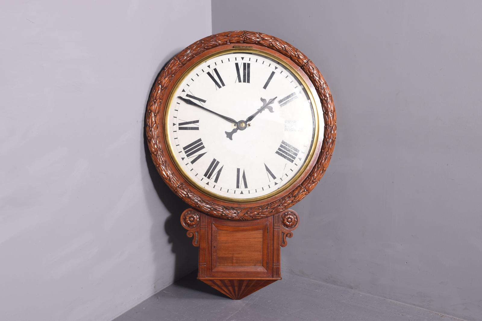 Monumental Mahogany Framed Fuse Wall Clock (1 of 11)