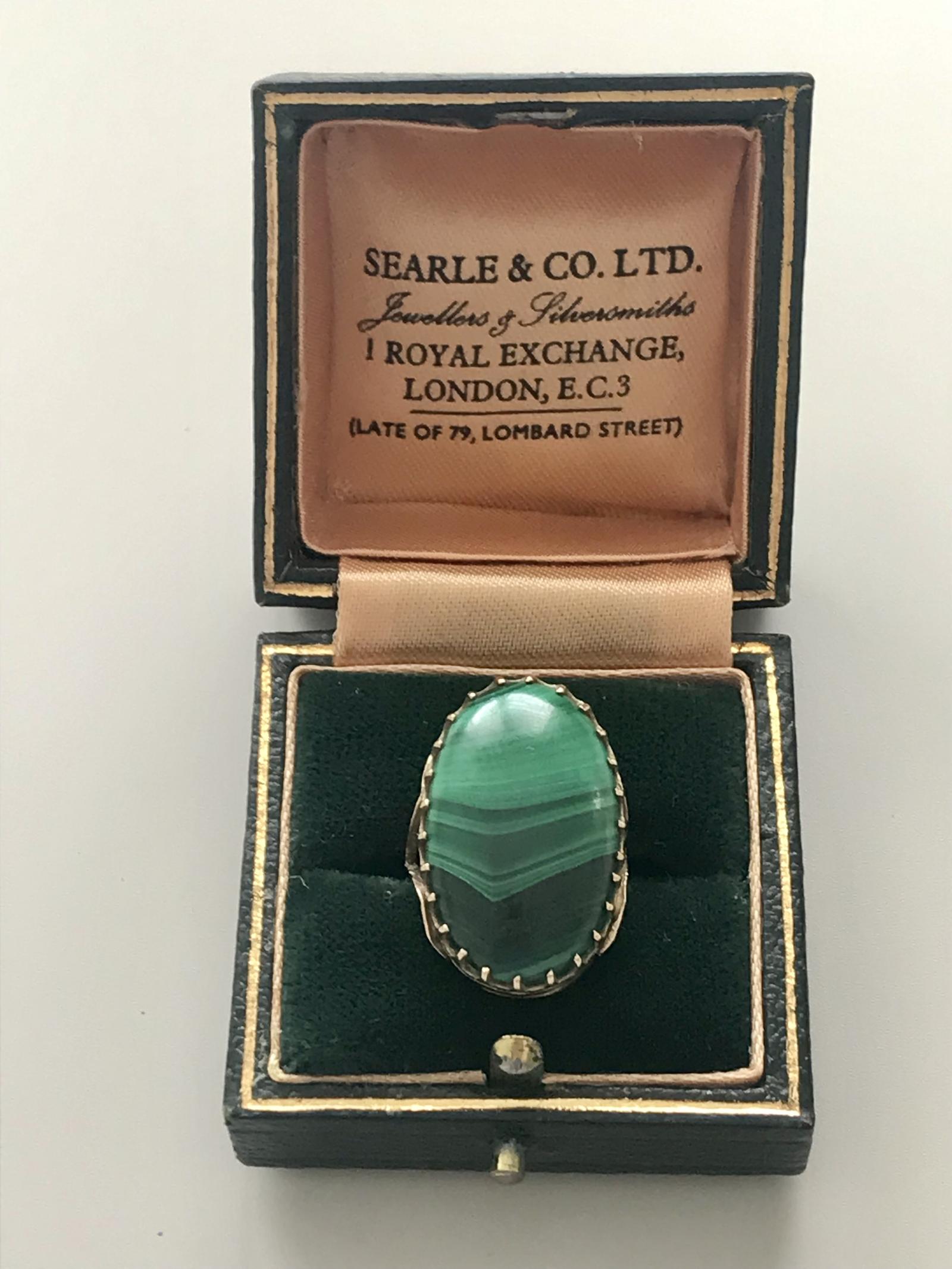 Antique Gold Malachite Ring (1 of 7)