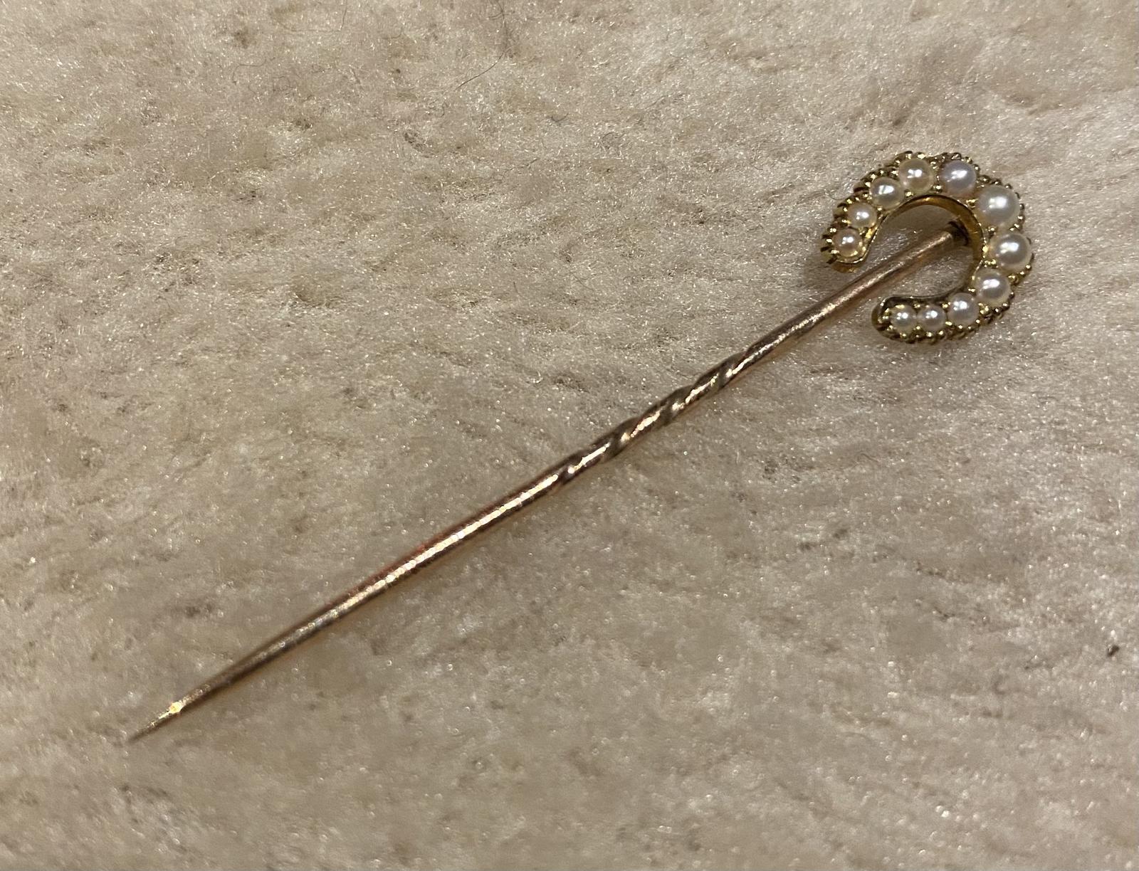 15ct. Gold Victorian Seed Pearl Stick Pin (1 of 3) 15ct. Gold Victorian Seed Pearl Stick Pin (1 of 3)