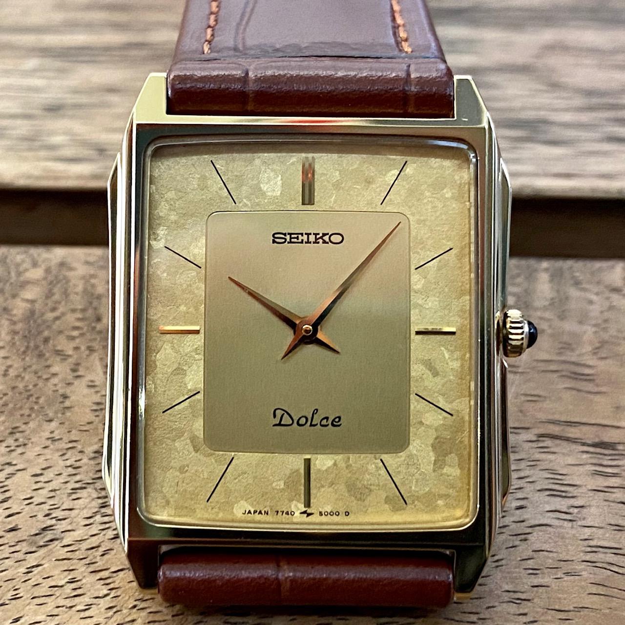 Rare Vintage April 1987 Seiko Quartz Dolce 7740-5000 Gold Flake - Brown (1 of 21) Rare Vintage April 1987 Seiko Quartz Dolce 7740-5000 Gold Flake - Brown (1 of 21)