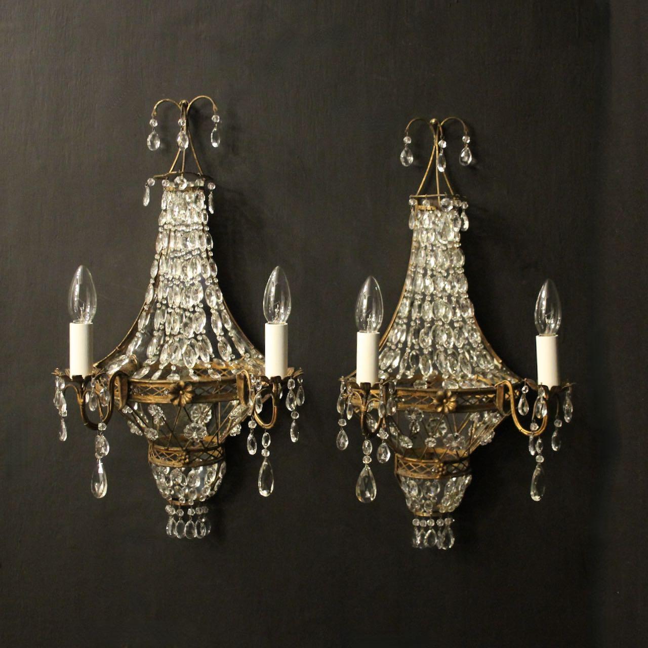 French Pair of Gilded Toleware Girandoles (1 of 10) French Pair of Gilded Toleware Girandoles (1 of 10)