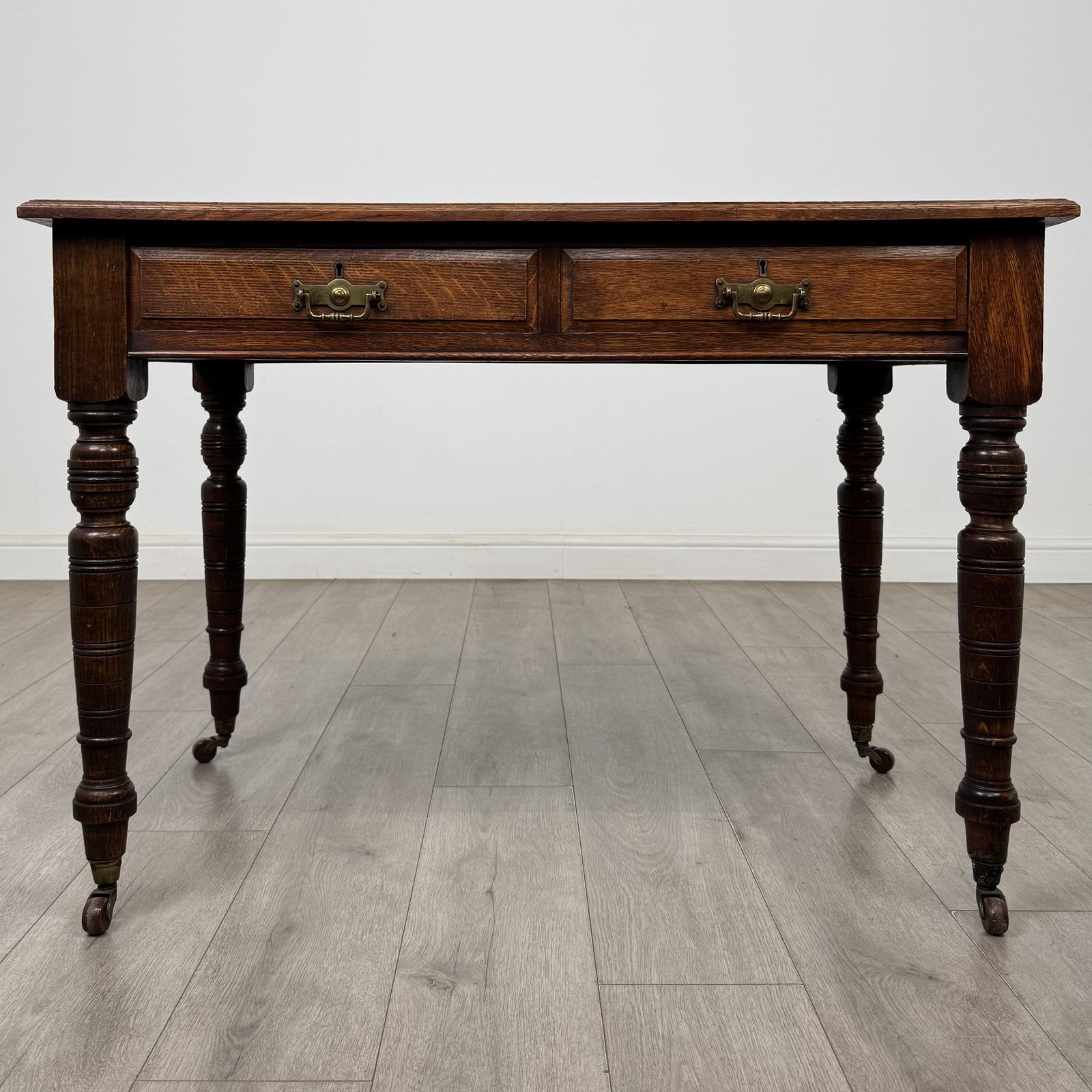 Antique 20th Century Edwardian Writing Table in Oak (1 of 11) Antique 20th Century Edwardian Writing Table in Oak (1 of 11)