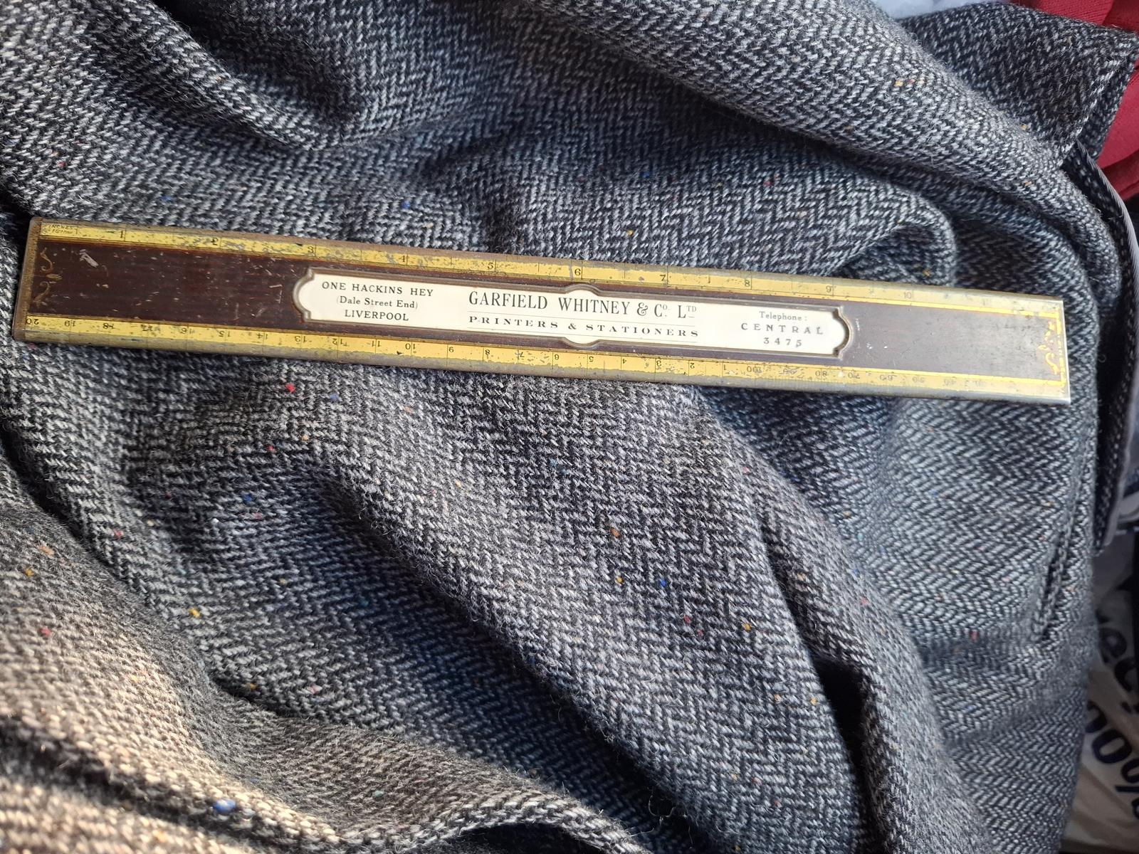 Early 20th Century Tinplate Advertising Ruler - Garfield Whtney Liverpool (1 of 3)