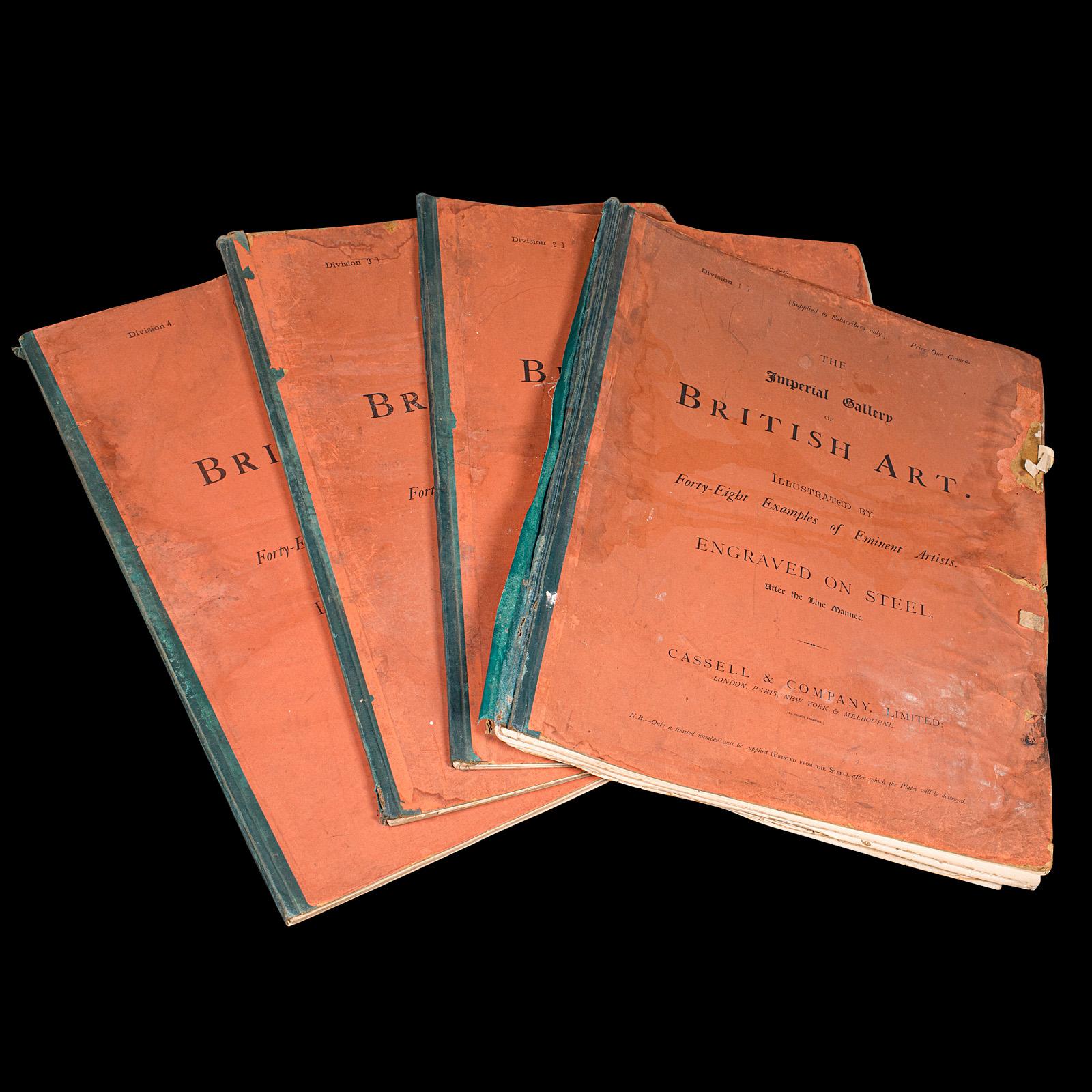 4 Vols Antique Folio, Imperial Gallery of British Art, Engravings, Victorian (1 of 12)