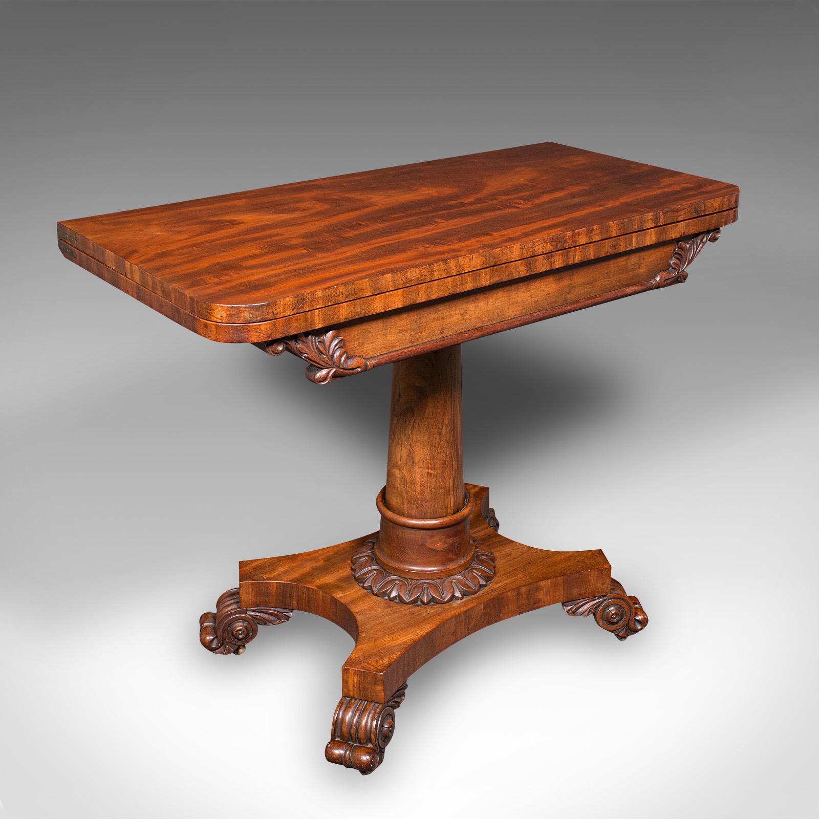 Antique Fold Over Parlour Card Table, English, Games, Side, William Iv, C.1835 (1 of 12)