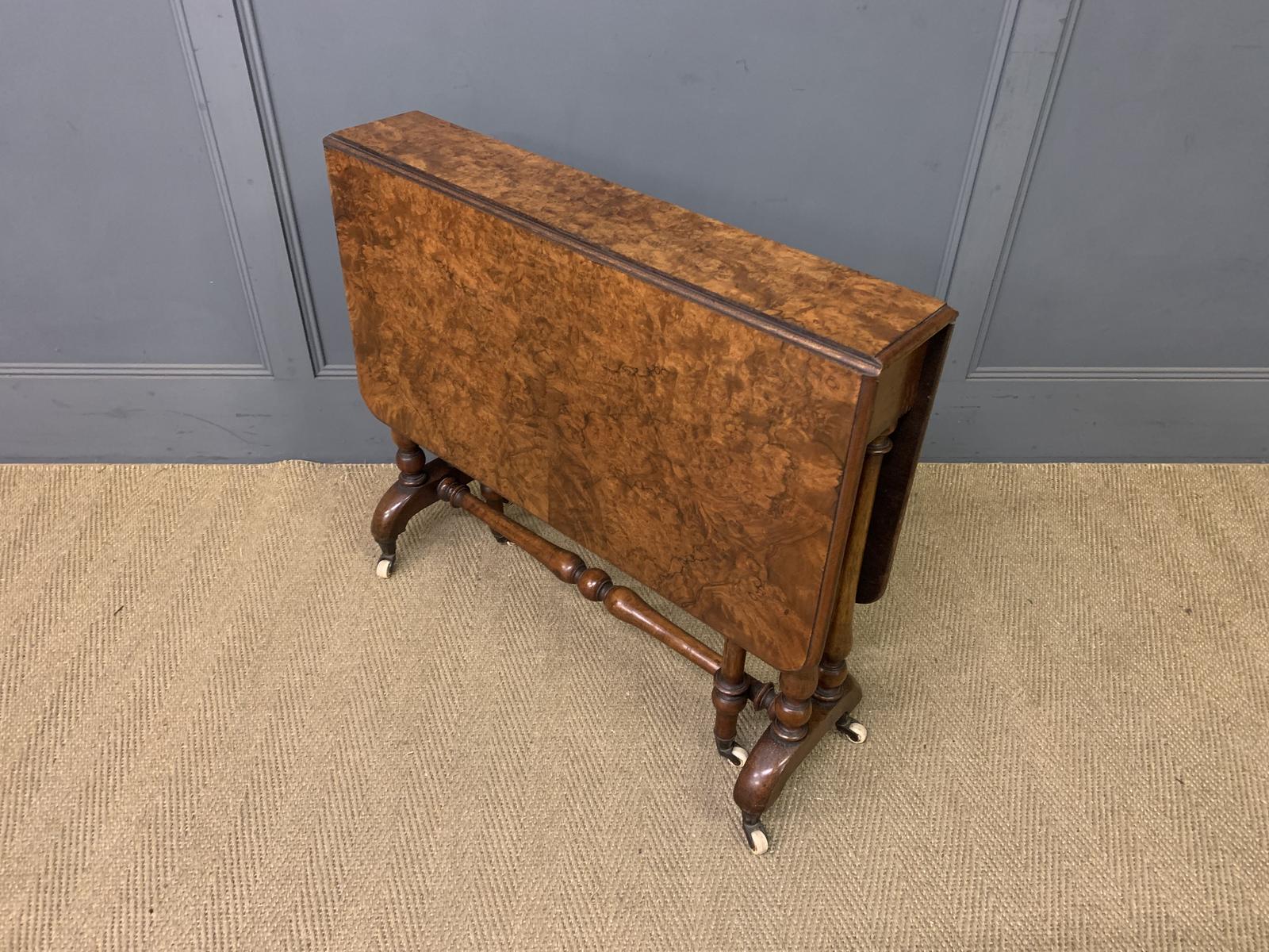 Large Victorian Burr Walnut Sutherland Table (1 of 13)
