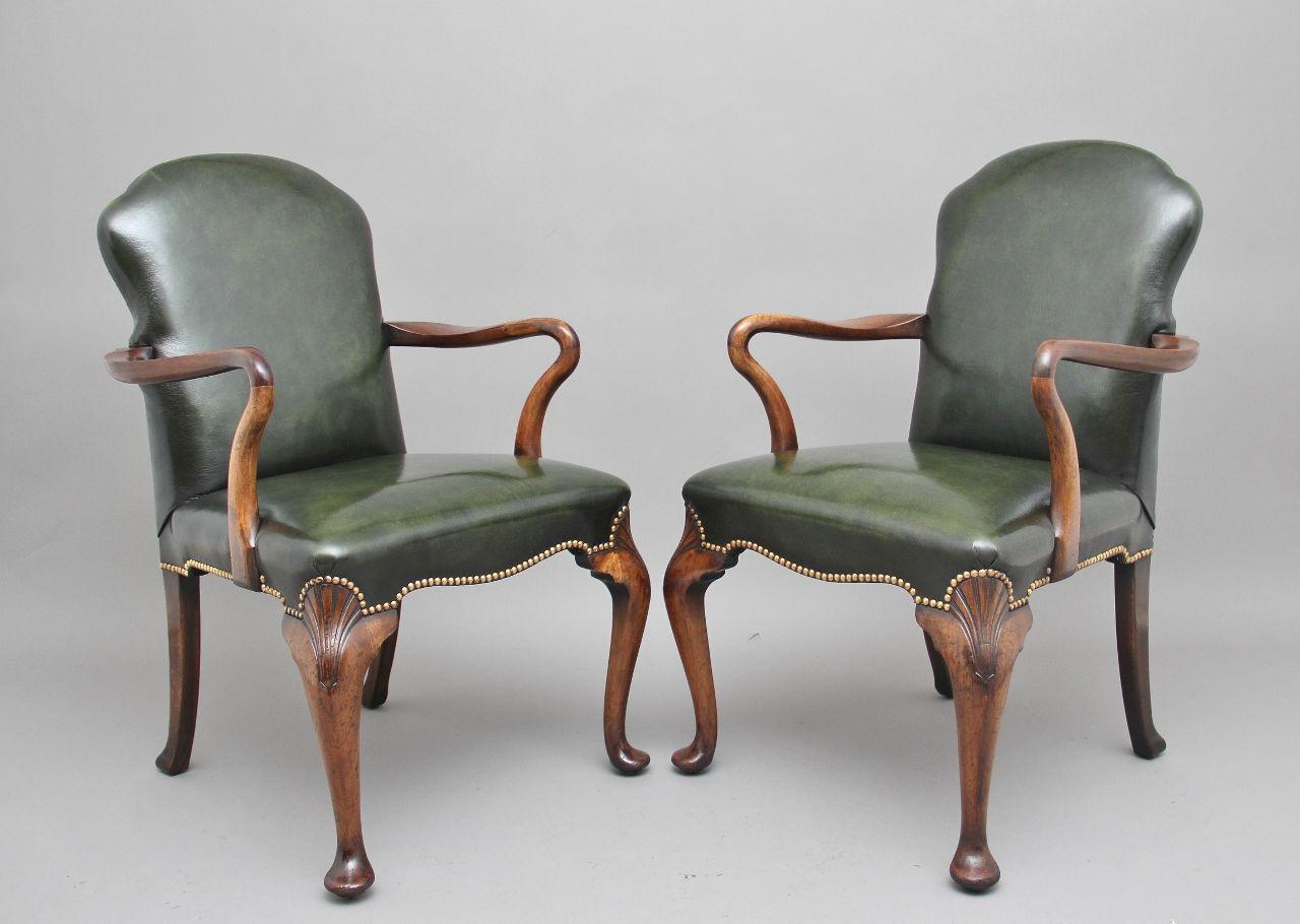 Pair of Early 20th Century Walnut Armchairs (1 of 10) Pair of Early 20th Century Walnut Armchairs (1 of 10)