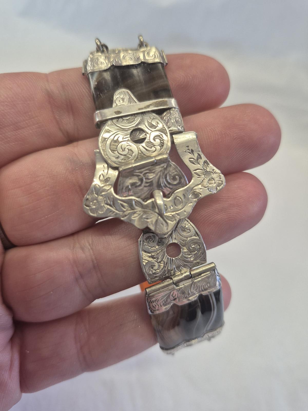 Victorian Silver Scottish Agate Bracelet (1 of 6) Victorian Silver Scottish Agate Bracelet (1 of 6)
