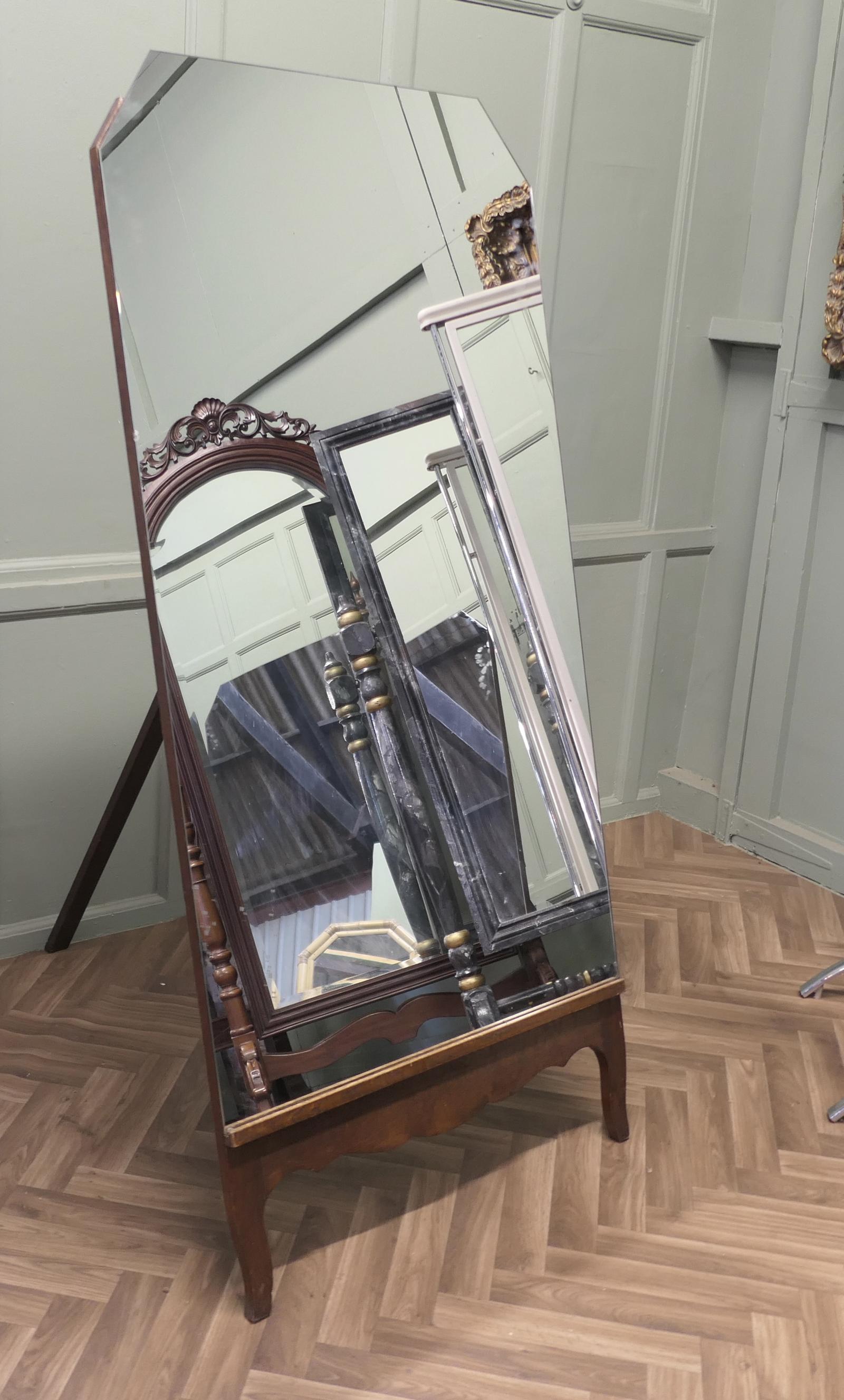 Art Deco Cheval Dressing Mirror from a Gents Outfitters (1 of 6)