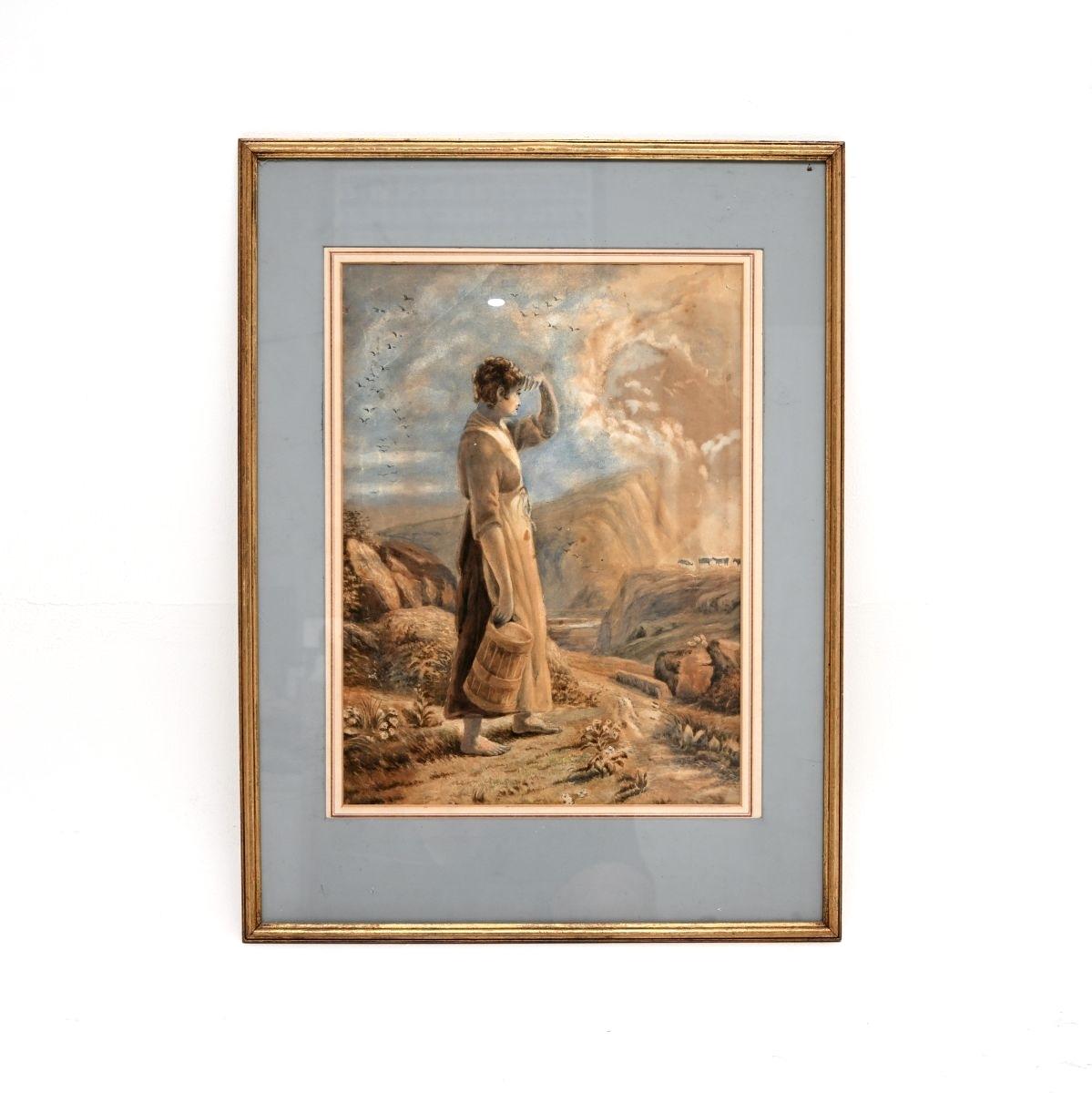 Antique 19th Century Pastoral Watercolour Painting (1 of 8) Antique 19th Century Pastoral Watercolour Painting (1 of 8)