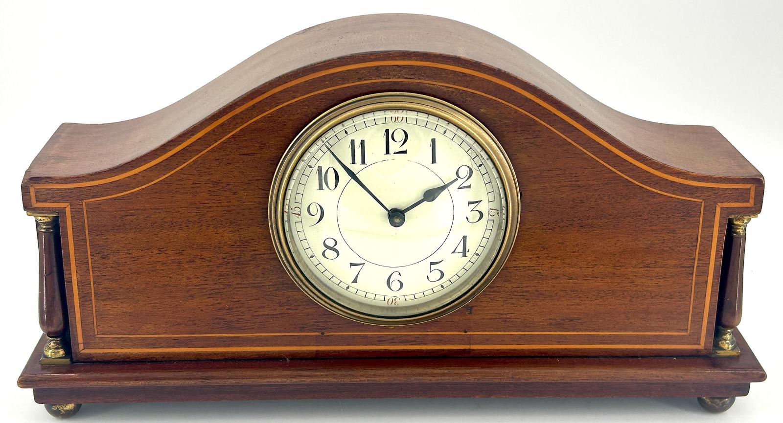 Classic Antique Edwardian Inlaid Arched Mantel Clock c.1910 (1 of 10)