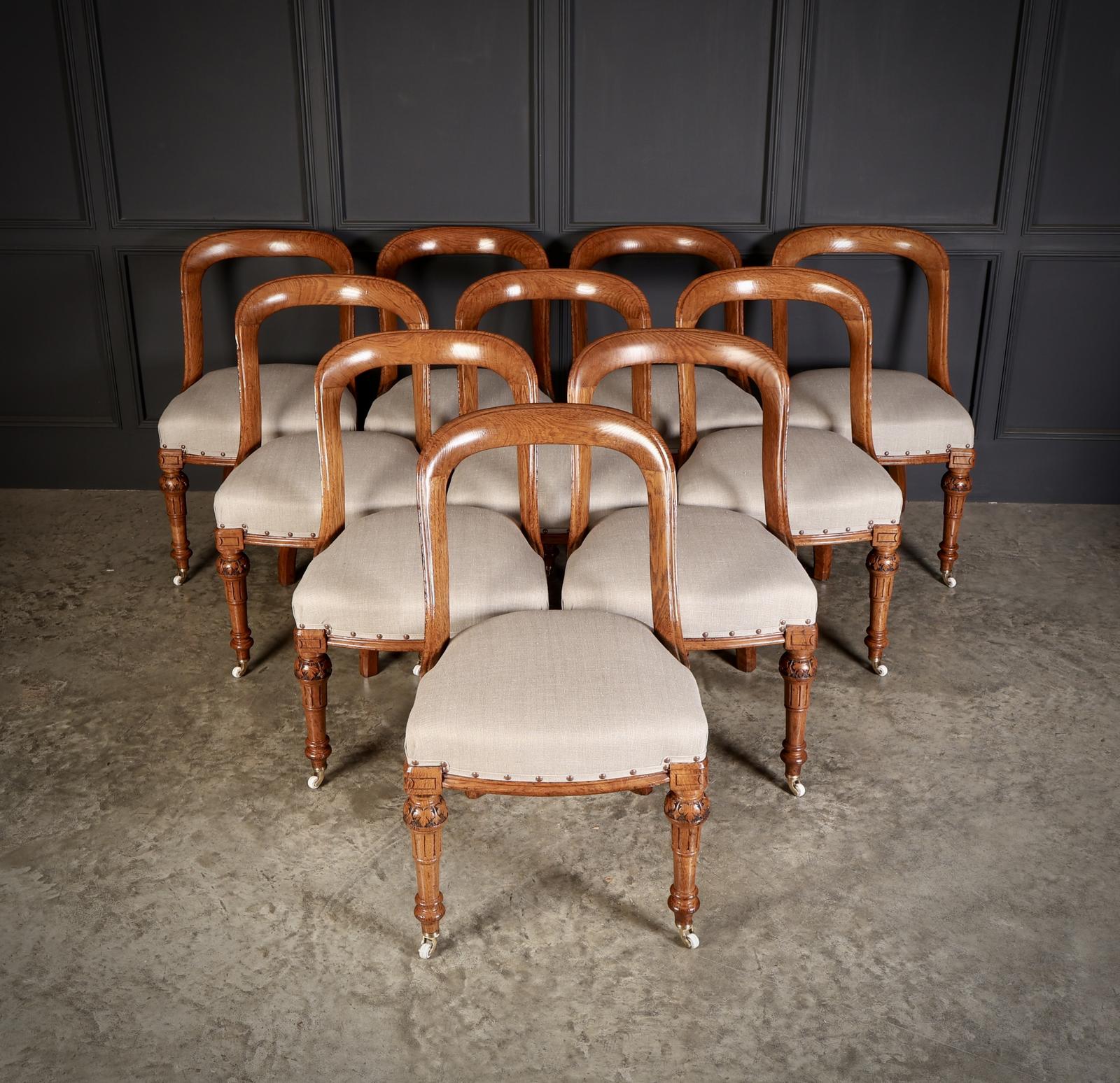 Magnificent Set of Ten Victorian Oak Dining Chairs (1 of 11) Magnificent Set of Ten Victorian Oak Dining Chairs (1 of 11)