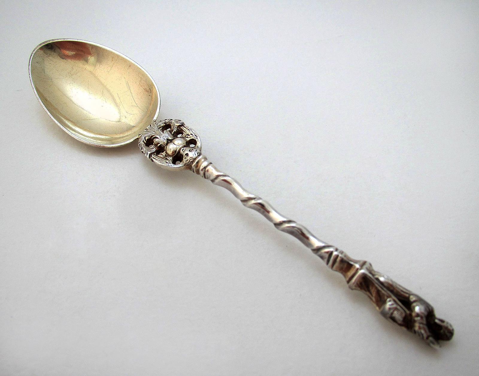 Antique English Victorian Sterling Silver Apostle Christening Figural Tea Spoon (1 of 5) Antique English Victorian Sterling Silver Apostle Christening Figural Tea Spoon (1 of 5)