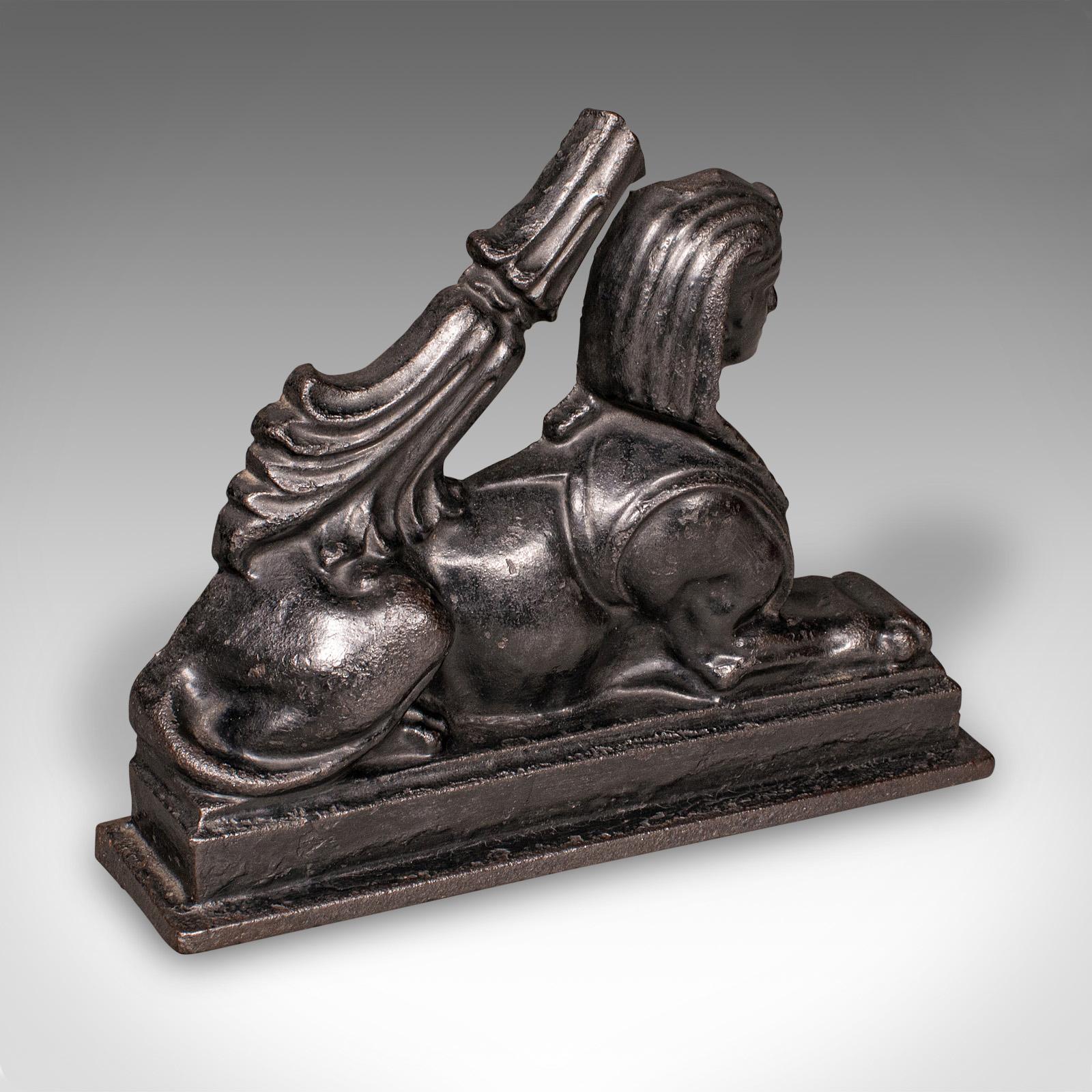 Antique Egyptian Revival Doorstop, English Cast Iron Sphinx, Regency, Circa 1830 (1 of 11)