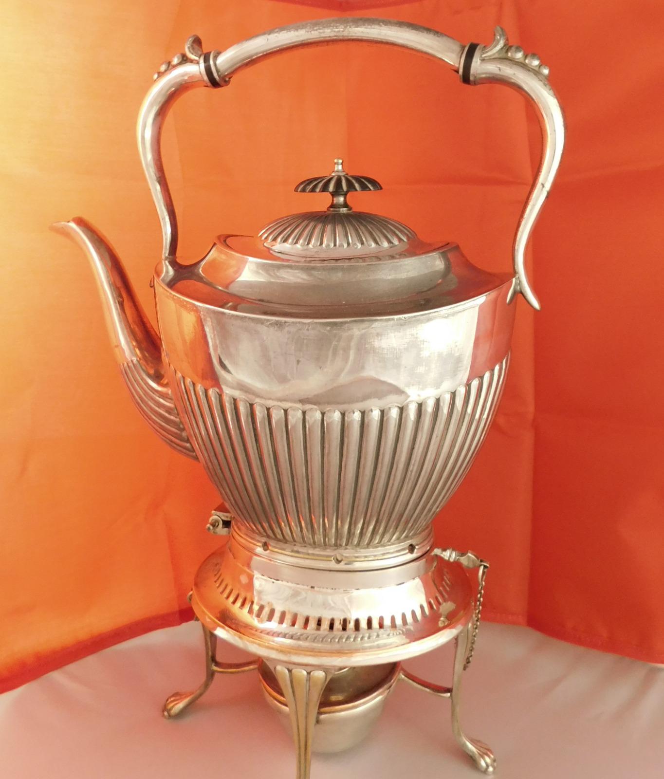 Barker Brothers Victorian 'Britanoid' Silver Plated Spirit Kettle (1 of 1) Barker Brothers Victorian 'Britanoid' Silver Plated Spirit Kettle (1 of 1)