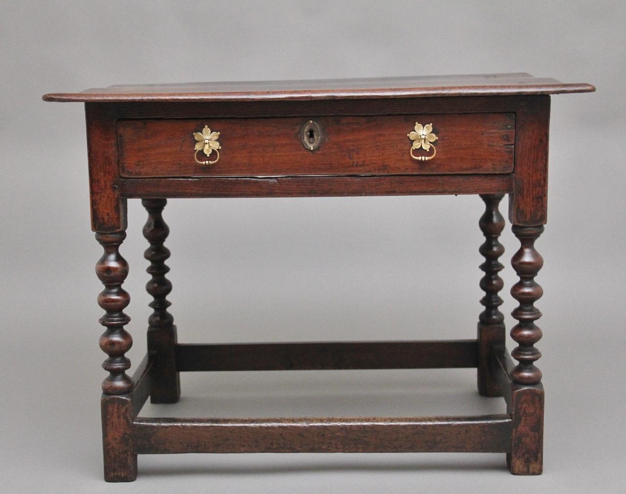 Early 18th Century Oak Side Table (1 of 8)