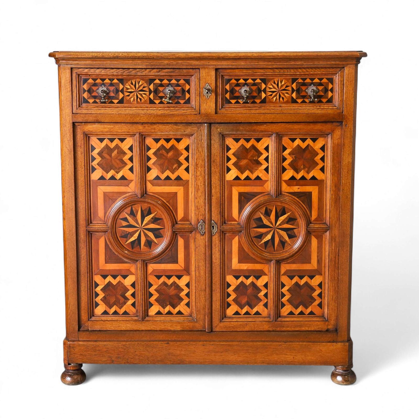 18th Century French Oak Parquetry Marquetry Inlay Cupboard circa 1790 (1 of 13)