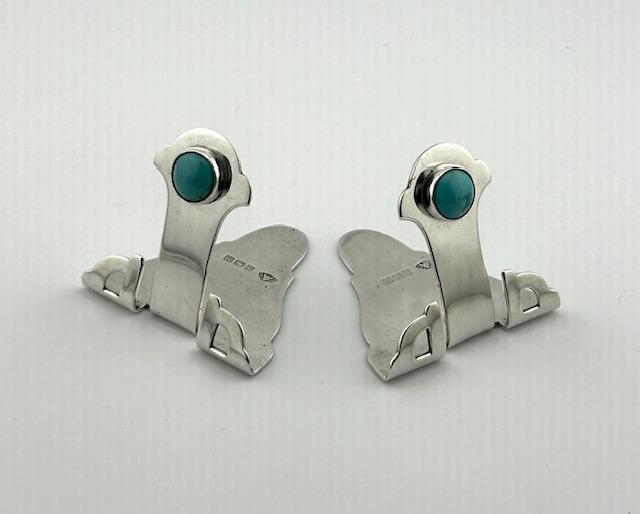 Fabulous Pair of Arts & Crafts Silver & Turquoise Menu Holders (1 of 8) Fabulous Pair of Arts & Crafts Silver & Turquoise Menu Holders (1 of 8)