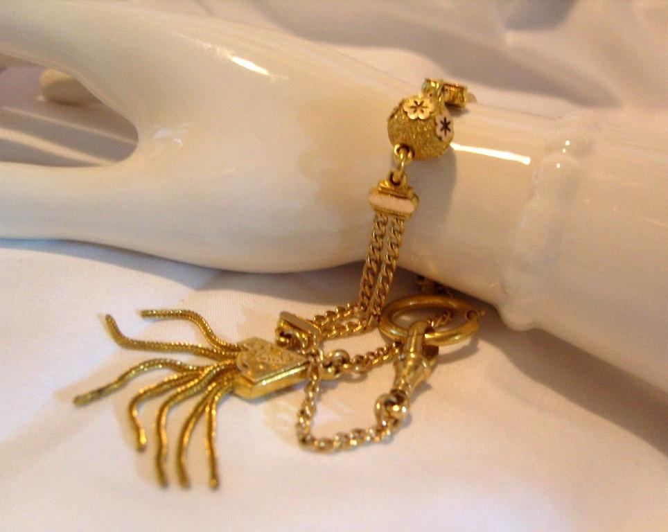 Albertina Bracelet with Tassel Fob 10ct Yellow & Rose Rolled Gold Victorian 1890s (1 of 21)