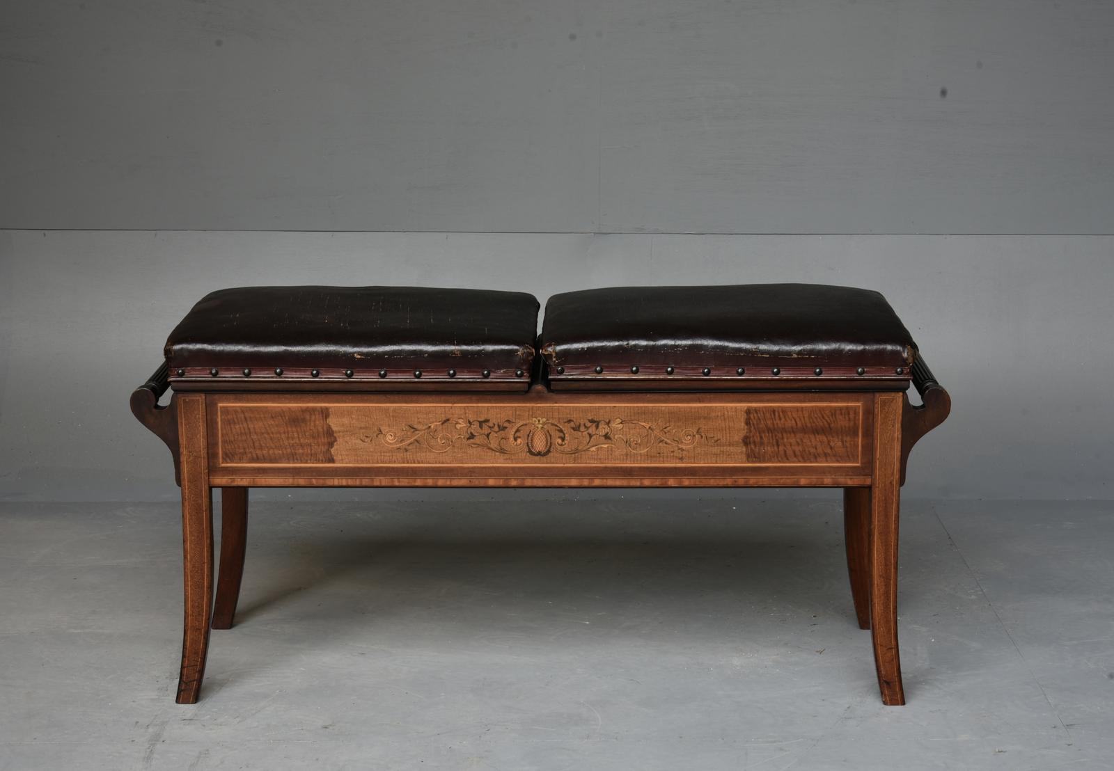 19th Century Inlaid Mahogany Duet Piano Stool (1 of 6) 19th Century Inlaid Mahogany Duet Piano Stool (1 of 6)
