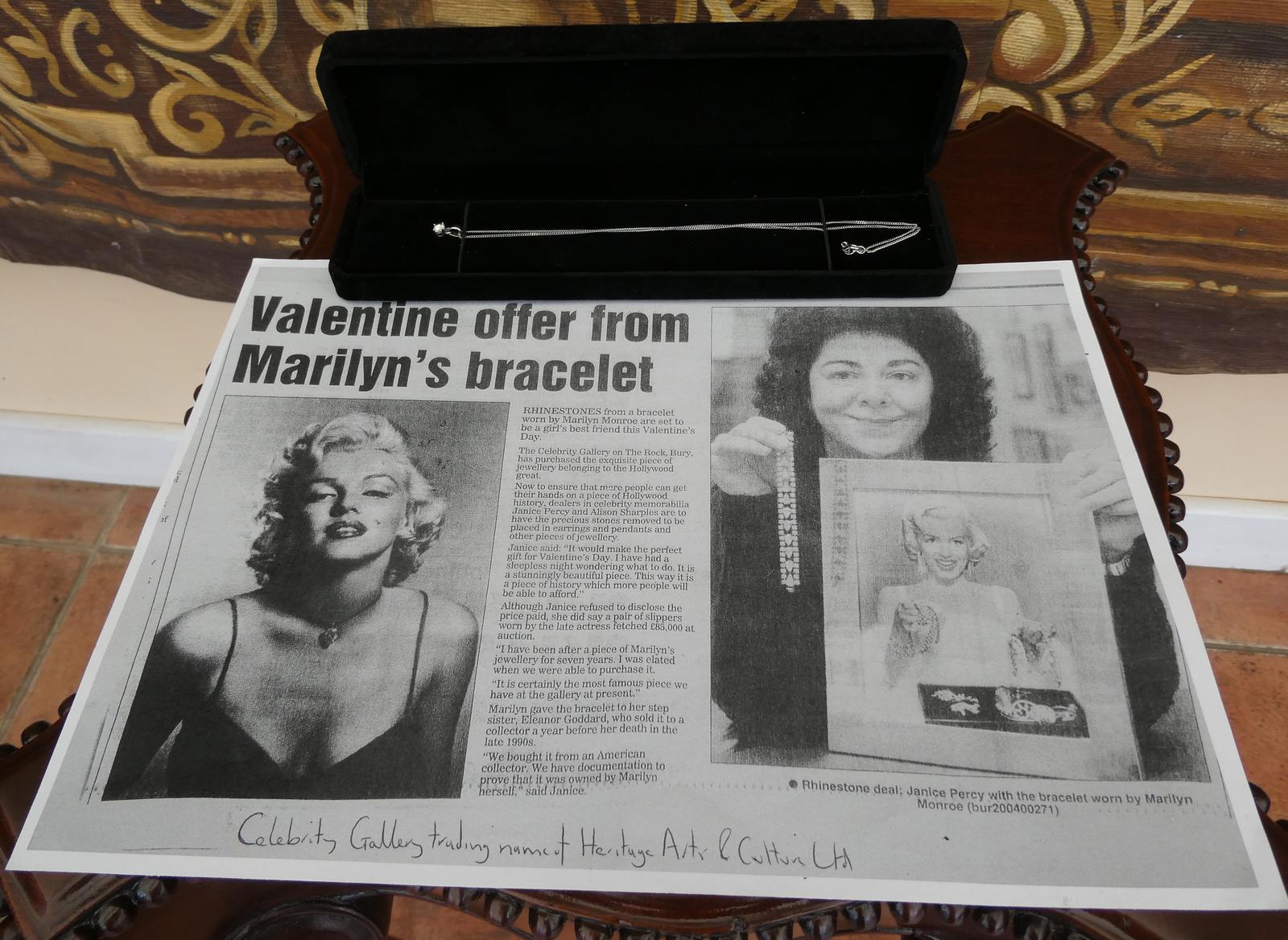 White Gold Rhinestone Pendant with Marilyn Monroe Connection (1 of 11) White Gold Rhinestone Pendant with Marilyn Monroe Connection (1 of 11)