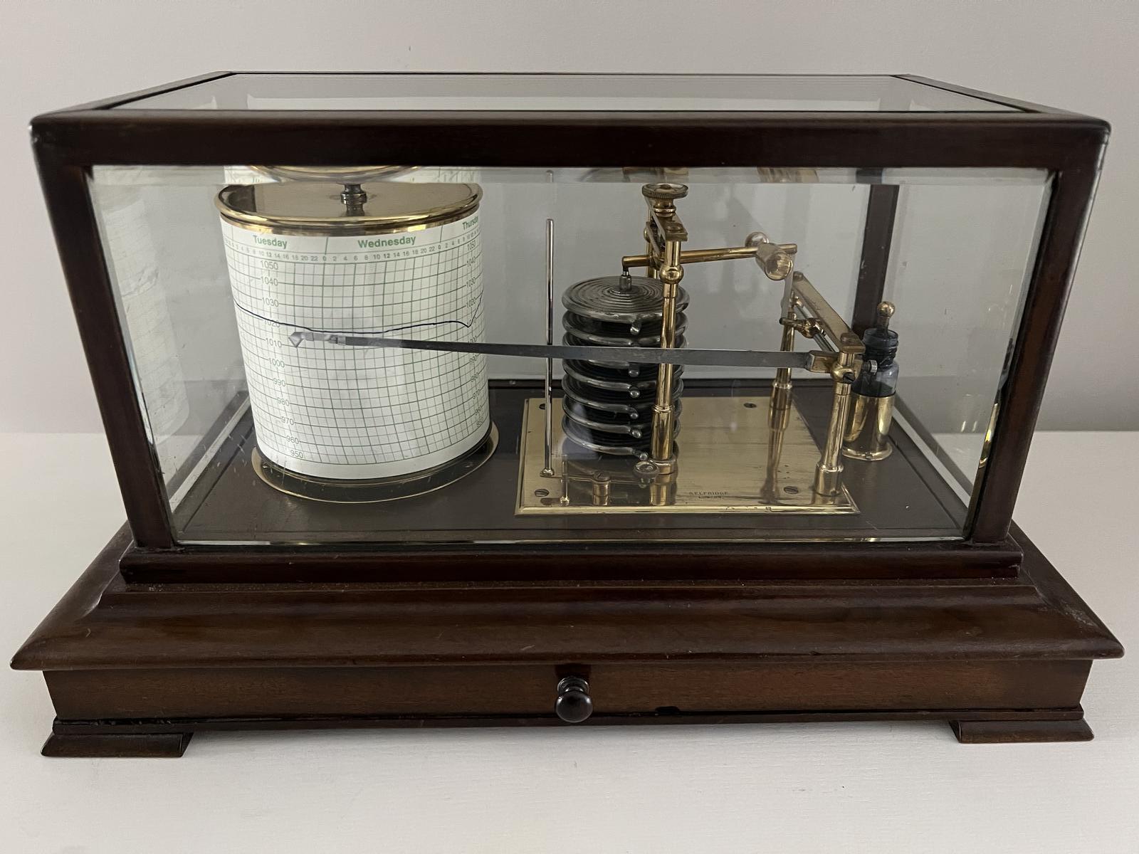 Refurbished Walnut Barograph by Selfridge, London (1 of 9)